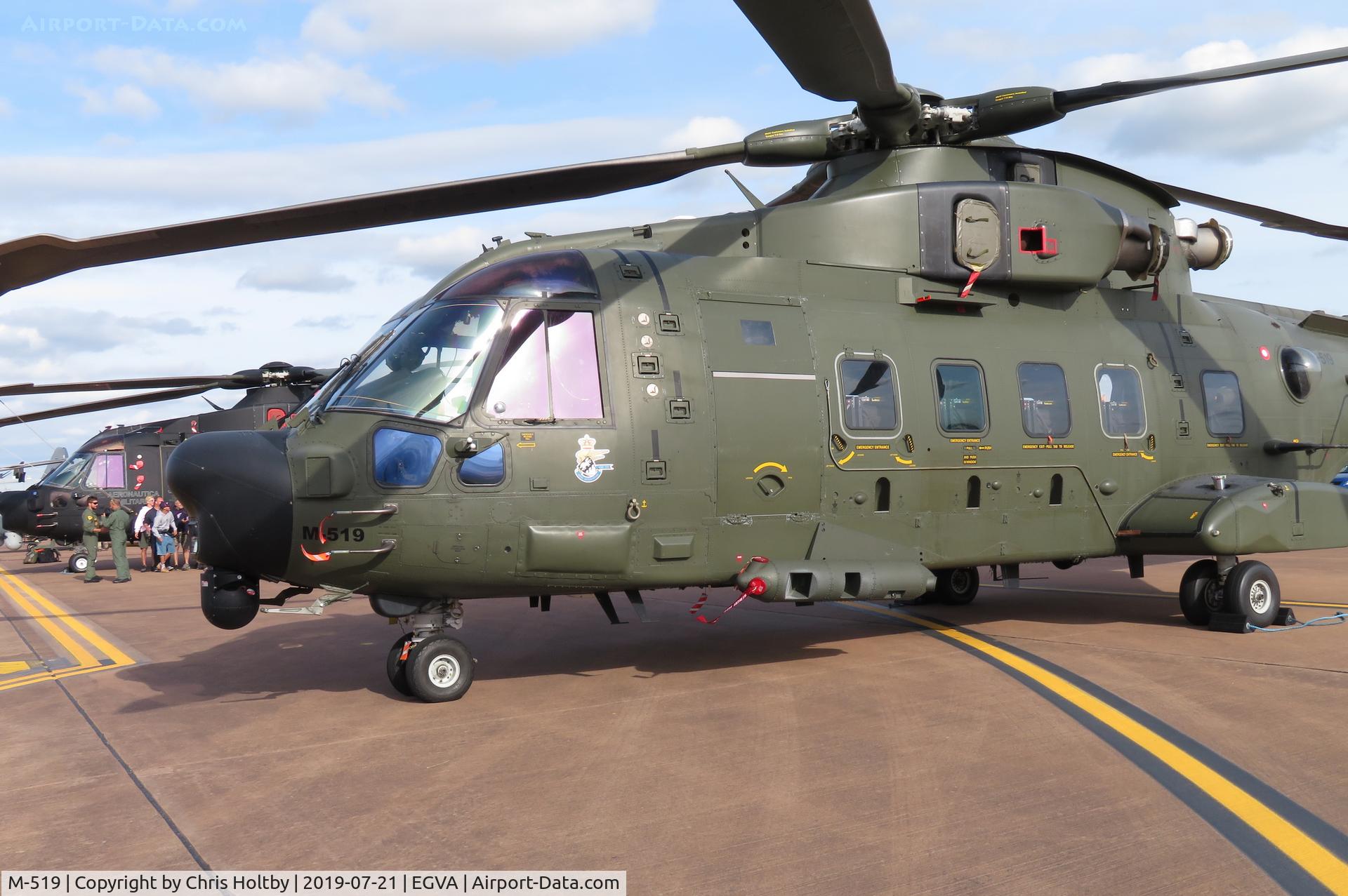 M-519, 2009 AgustaWestland EH-101 Mk.512 Merlin Joint Supporter C/N 50226/DEN19, Danish Air Force Agusta Merlin on show at RIAT 2019 RAF Fairford