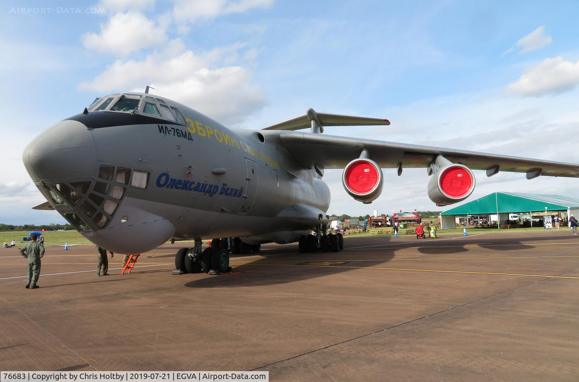 76683, Ilyushin IL-76MD C/N 0063468029, The Ukrainian Air Force Ilyushin IL-76MD taking up a huge space at the RIAT 2019 RAF Fairford