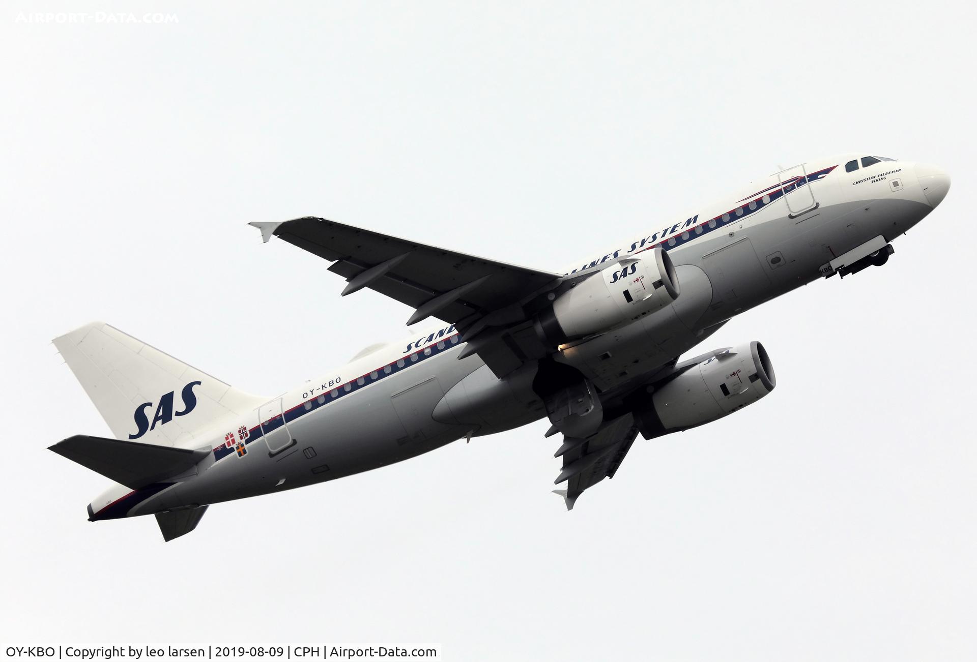OY-KBO, 2006 Airbus A319-131 C/N 2850, Copenhagen 9.8.2019 T/O R-22R