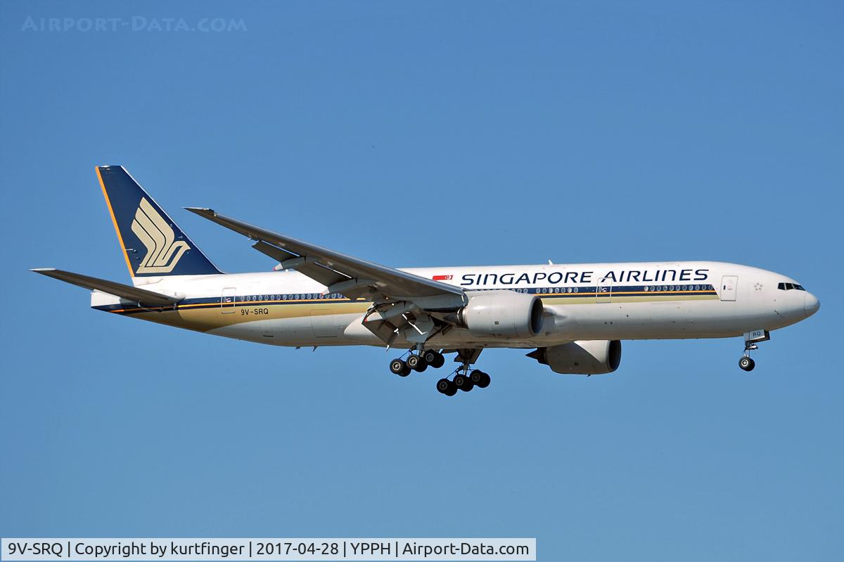 9V-SRQ, 2003 Boeing 777-212/ER C/N 33371, Boeing 777-212 (ER) Singapore Airlines 9V-SRQ final runway 21 YPPH 280417.