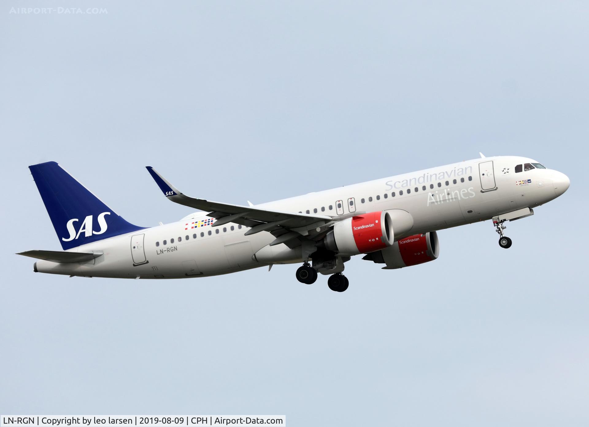 LN-RGN, 2016 Airbus A320-251N C/N 7341, Copenhagen 9.8.2019 T/O R-22R