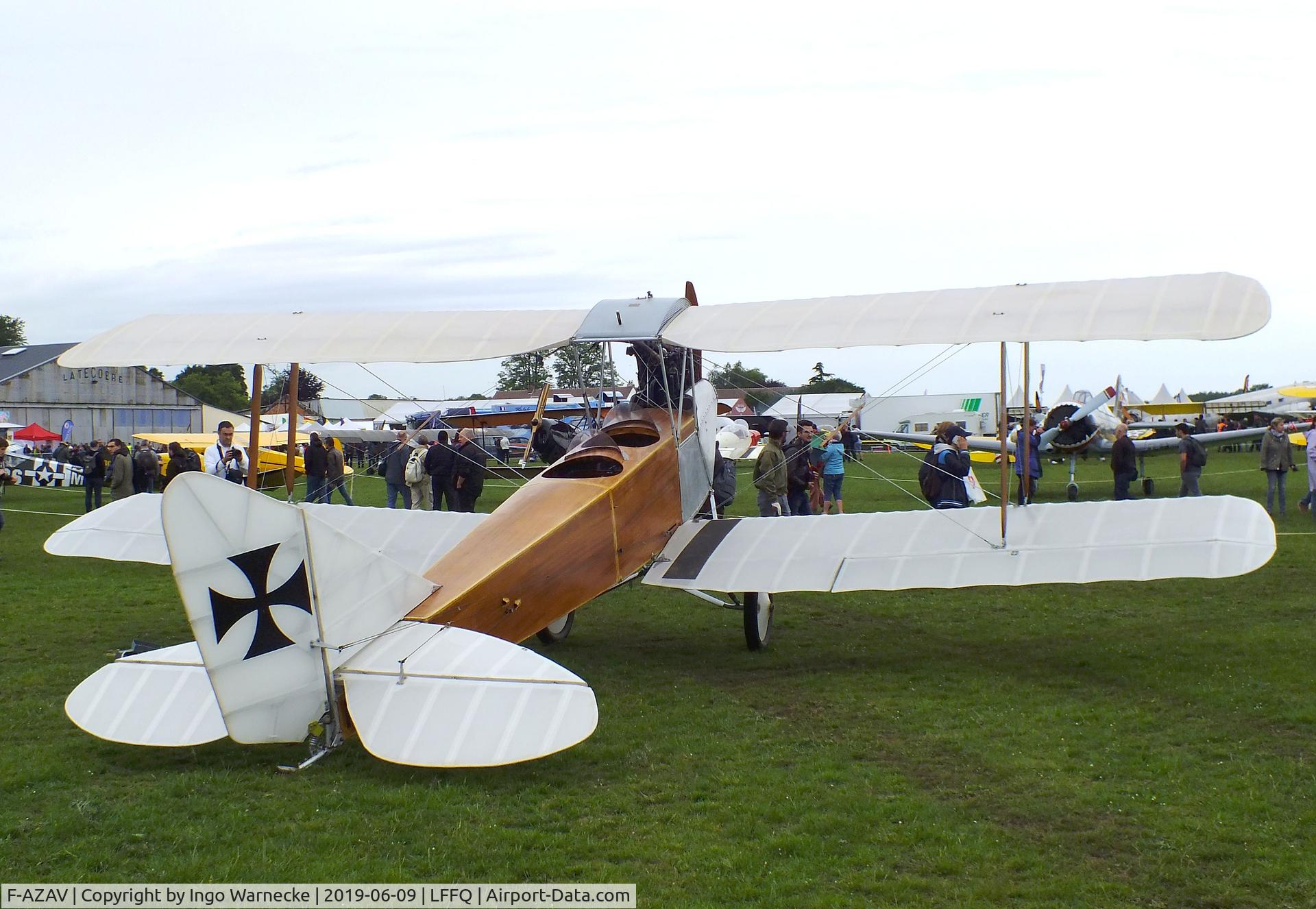 F-AZAV, LFG Roland C.II C/N 005, Amicale Jean Salis Albatros C II two-seater look-alike (converted from a De Havilland D.H.82 Tiger Moth) at the Meeting Aerien 2019, La-Ferte-Alais