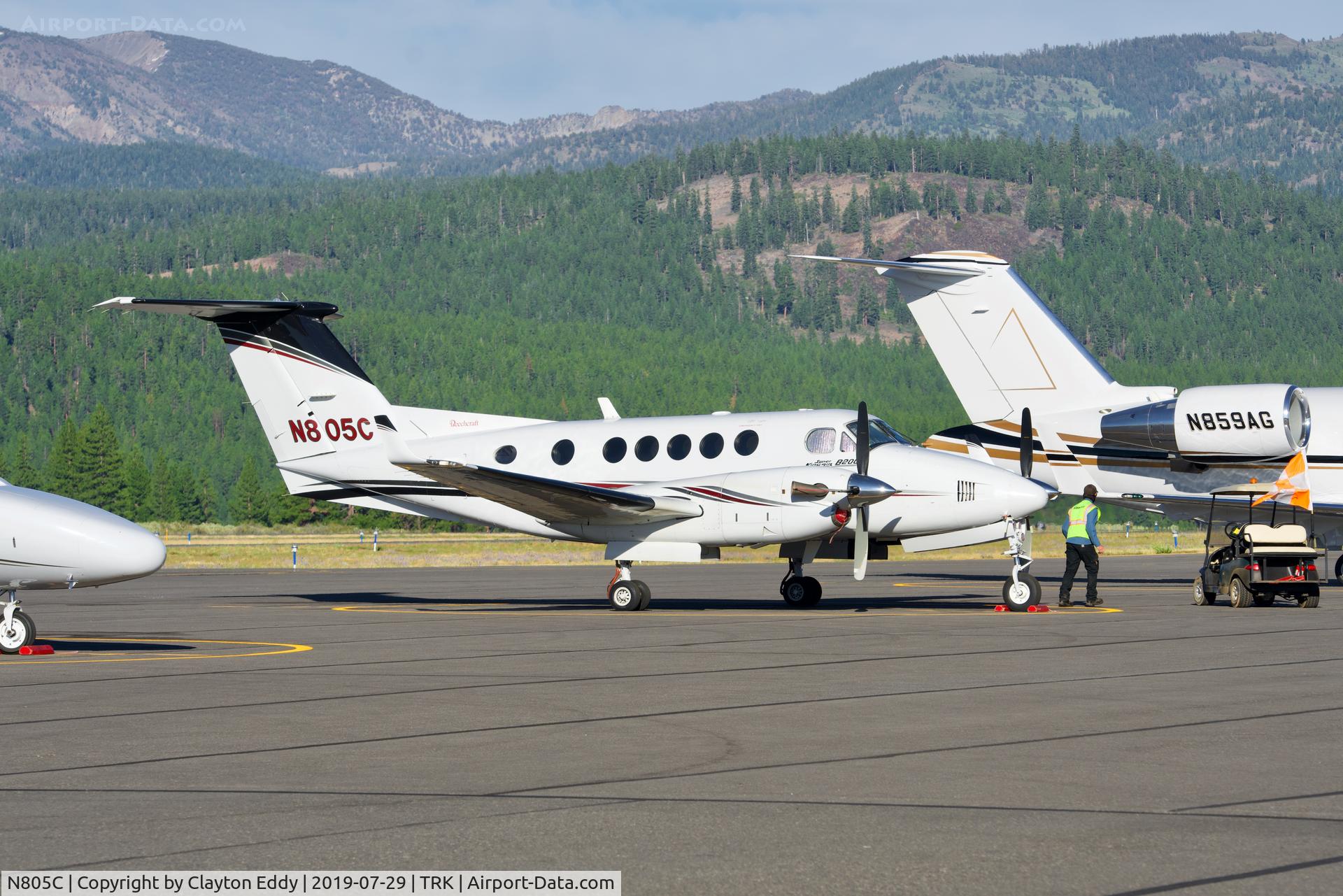 N805C, 2001 Raytheon B200 Super King Air C/N BB-1751, Truckee Airport California 2019.