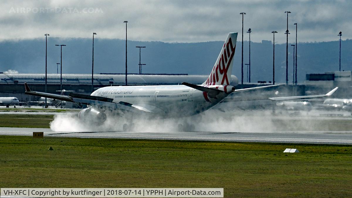VH-XFC, 2012 Airbus A330-243 C/N 1293, Airbus A330-243. Virgin Australia VH-XFC runway 03 YPPH 140718.