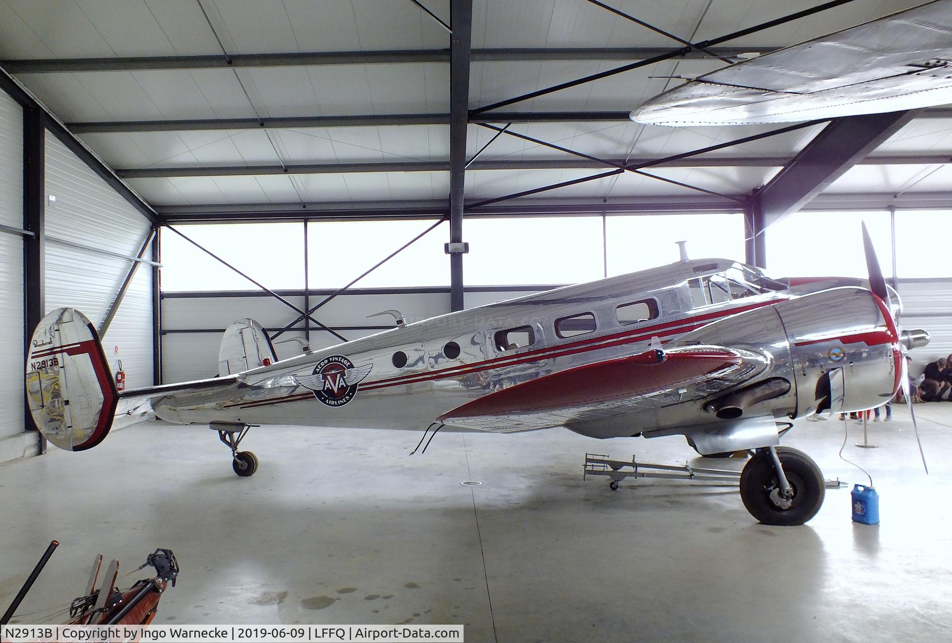 N2913B, 1953 Beech D18S C/N A-963, Beechcraft D18S Twin Beech at the Meeting Aerien 2019, La-Ferte-Alais