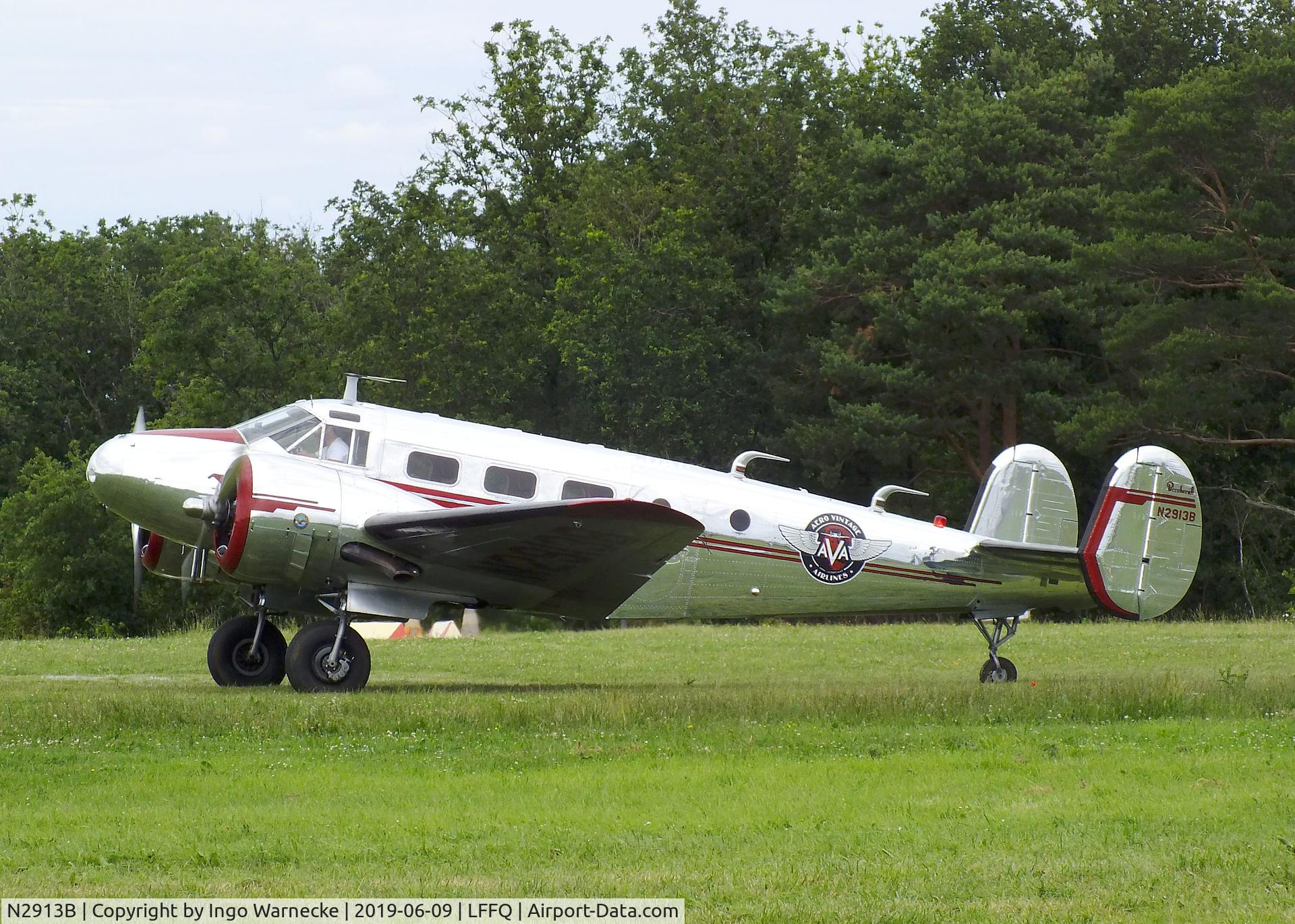 N2913B, 1953 Beech D18S C/N A-963, Beechcraft D18S Twin Beech at the Meeting Aerien 2019, La-Ferte-Alais