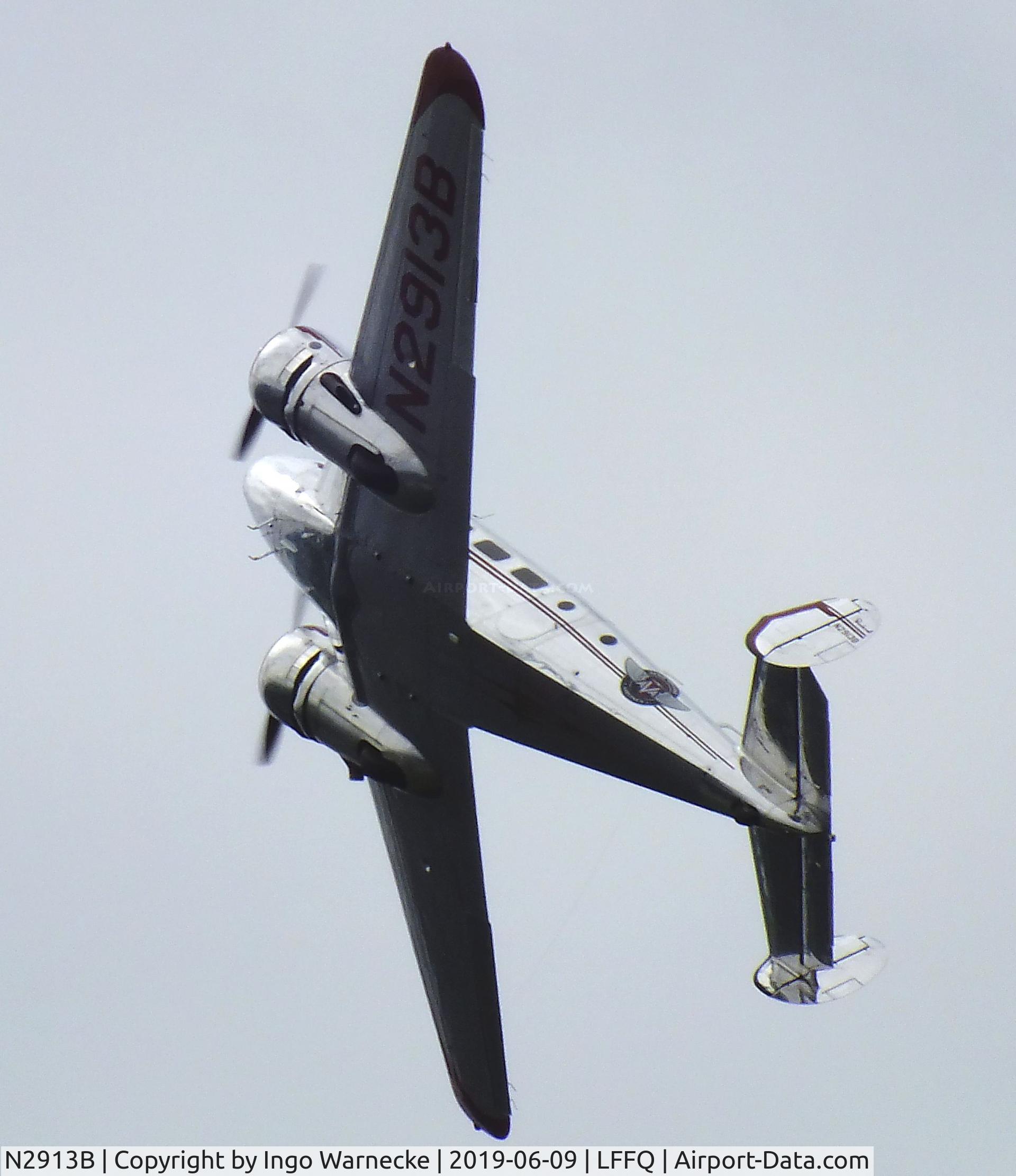 N2913B, 1953 Beech D18S C/N A-963, Beechcraft D18S Twin Beech at the Meeting Aerien 2019, La-Ferte-Alais