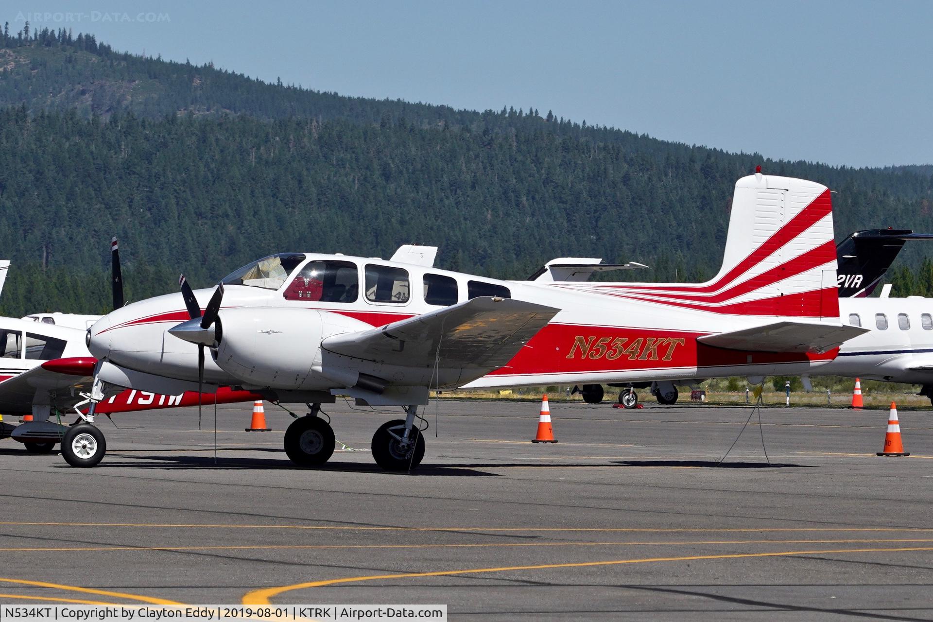 N534KT, 1962 Beech D50E Twin Bonanza C/N DH-322, Truckee Airport California 2019.