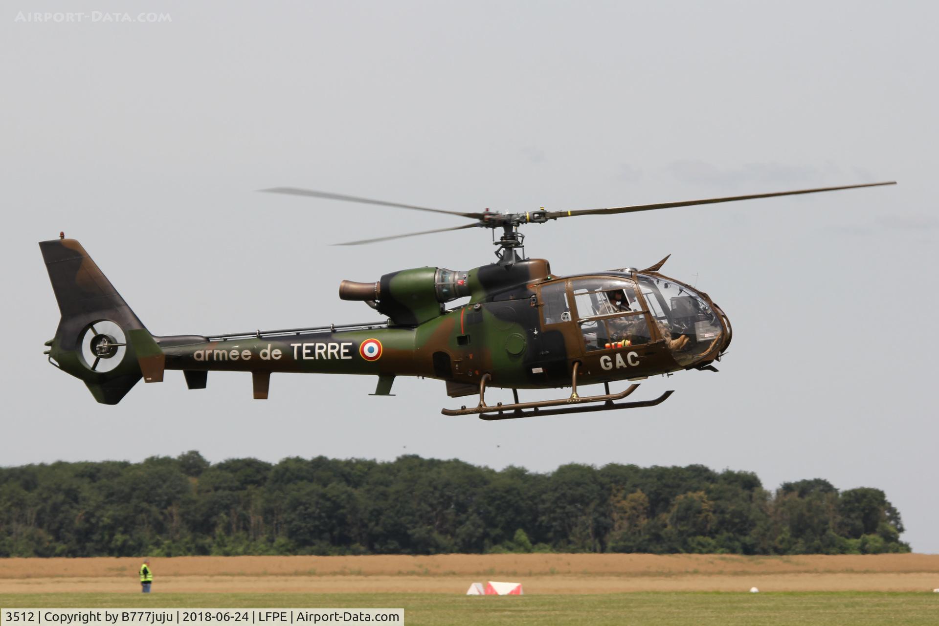 3512, Aérospatiale SA-342M Gazelle C/N 1512, at Meaux Airshow