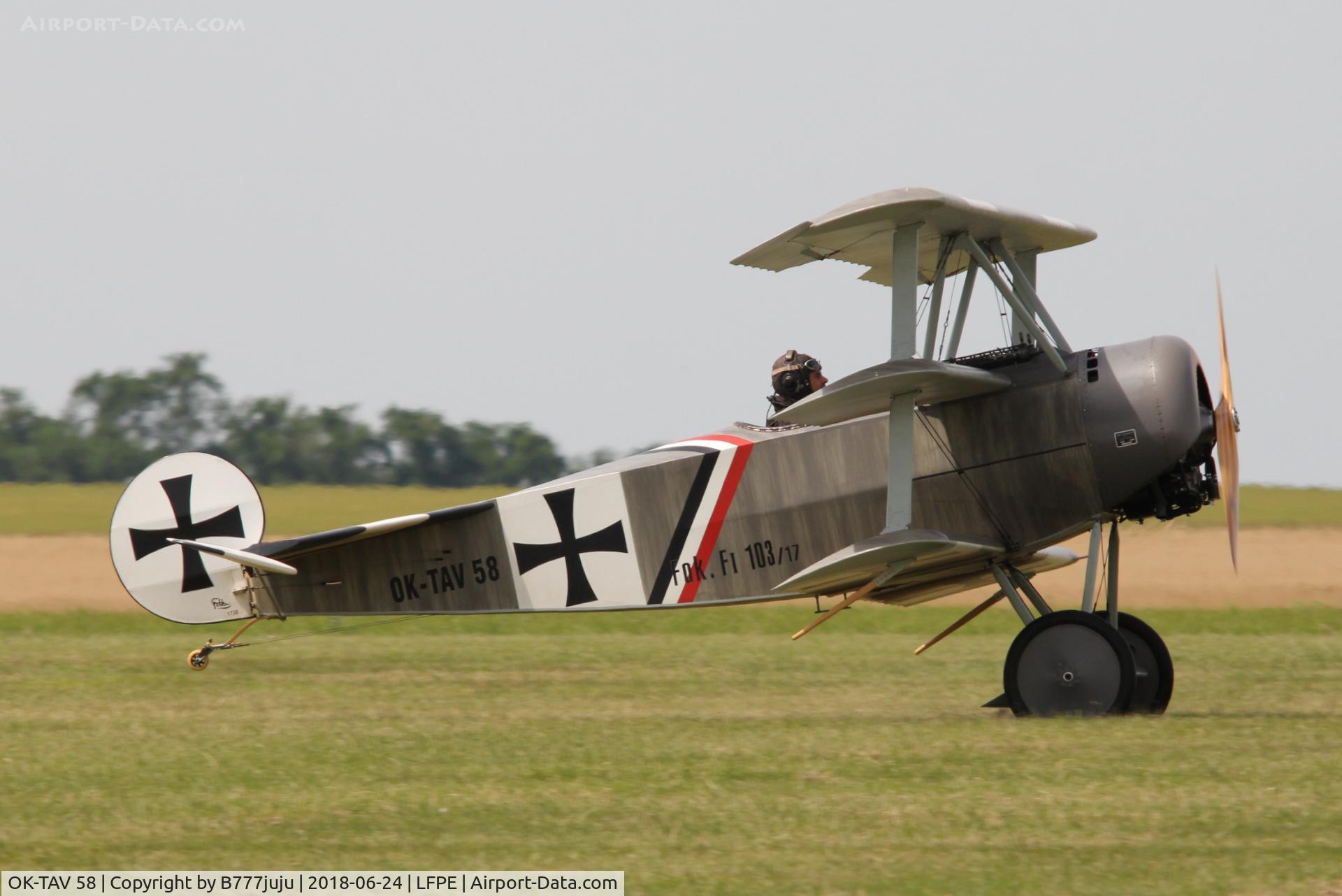 OK-TAV 58, Fokker Dr-1 Triplane Replica C/N unknow, at Meaux Airshow