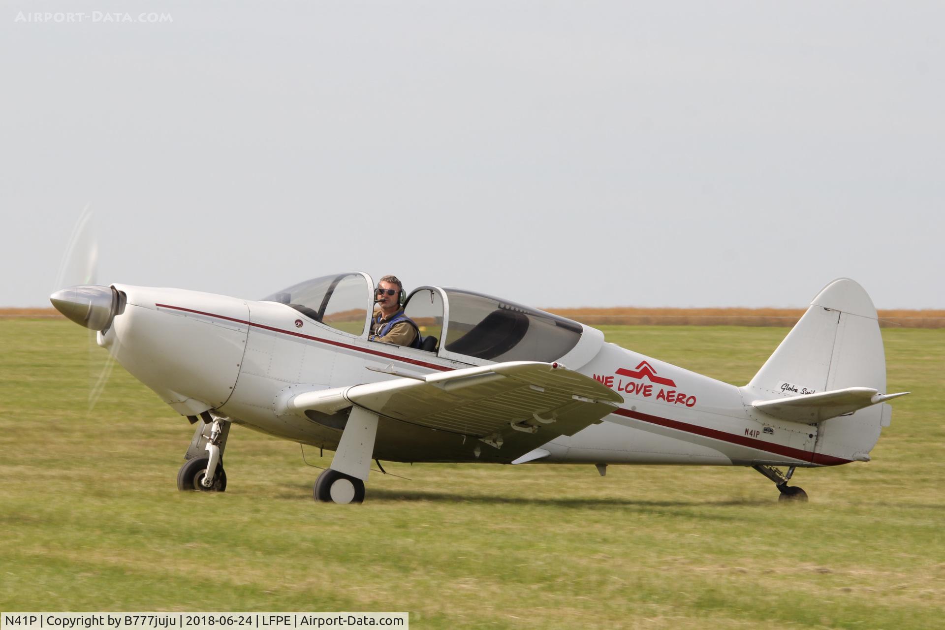 N41P, 1946 Universal Globe GC-1B Swift C/N 1128, at Meaux Airshow
