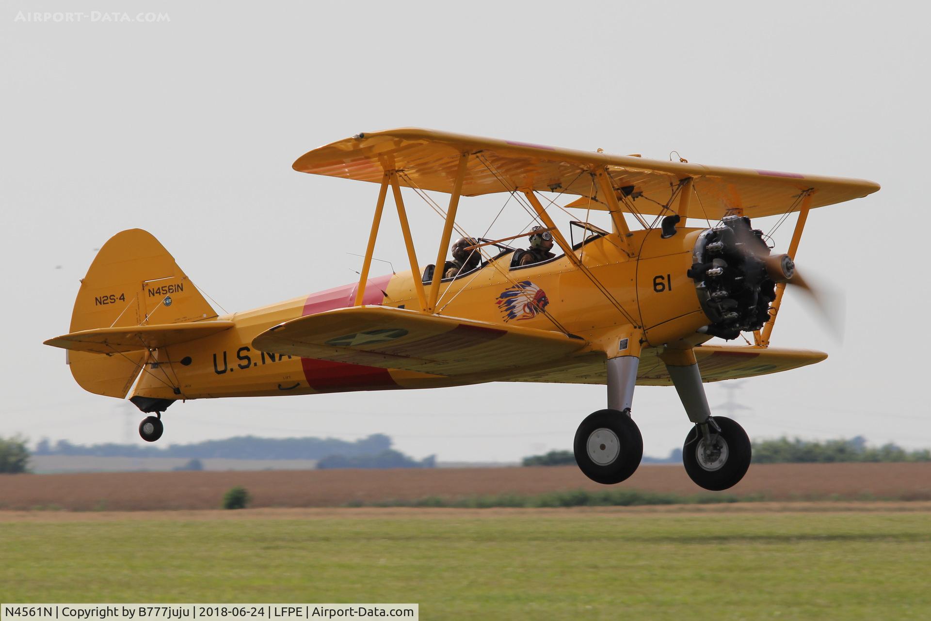 N4561N, 1943 Boeing A75N1 (PT17) C/N 75-8435, at Meaux Airshow