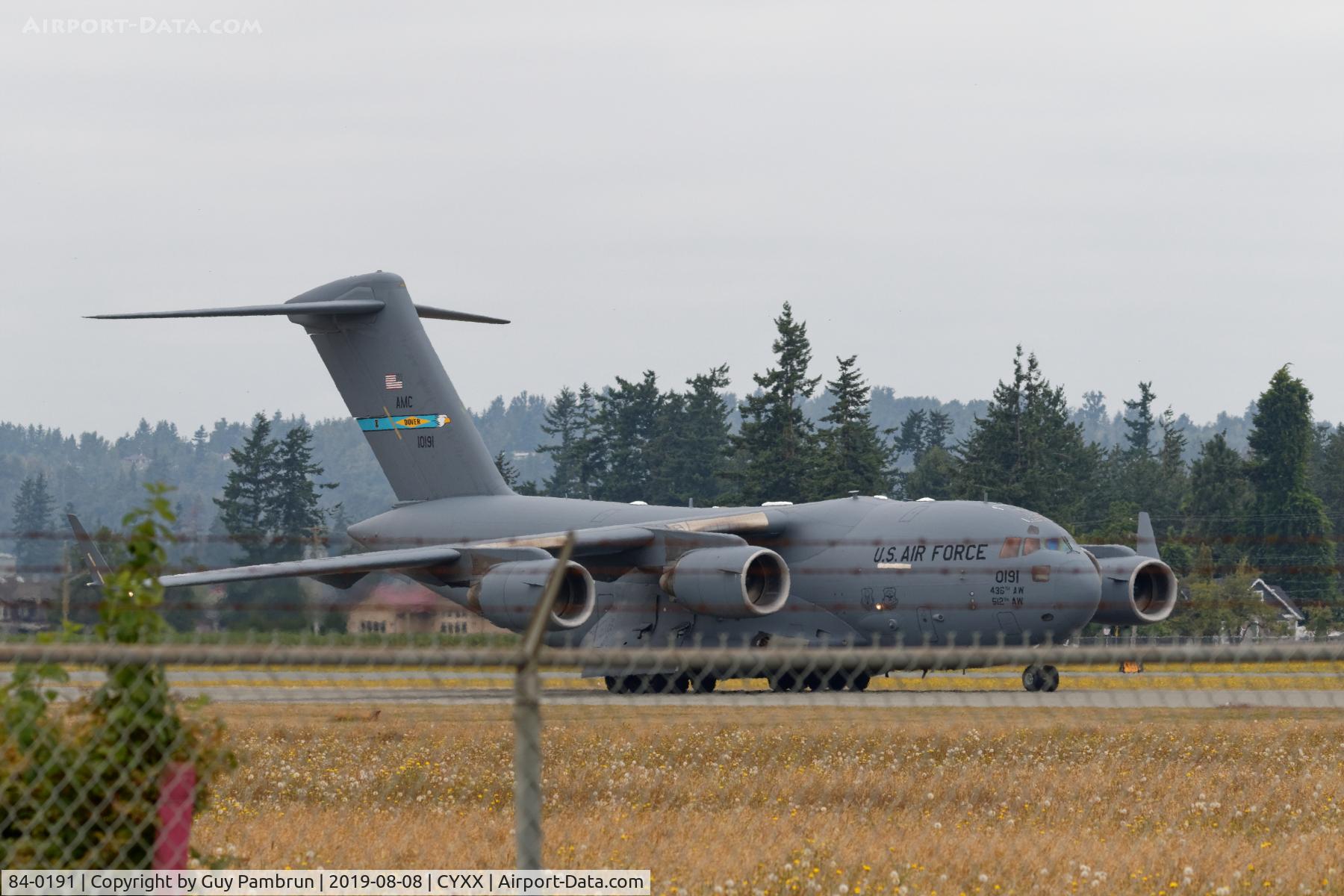 84-0191, 1984 McDonnell Douglas KC-10A Extender C/N 48230, Just arrived for the Abbotsford Airshow