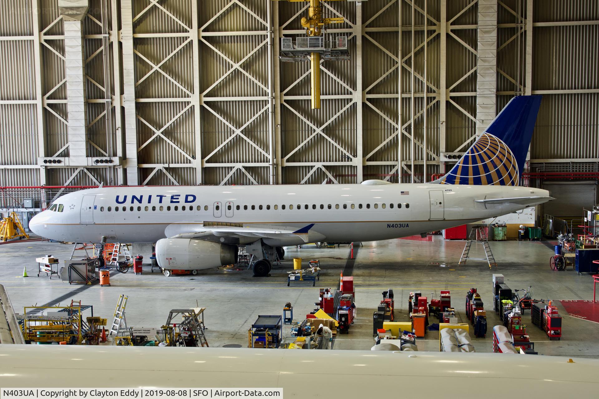 N403UA, 1993 Airbus A320-232 C/N 442, SFO 2019.