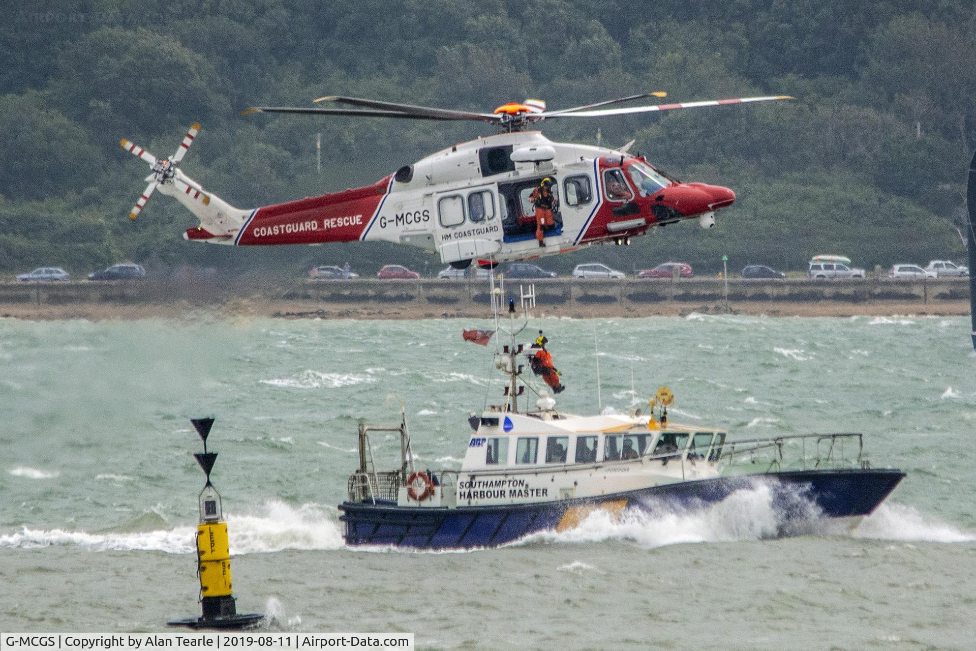 G-MCGS, 2014 AgustaWestland AW189 C/N 92005, Cowes week in the Solent from Lepe Beach