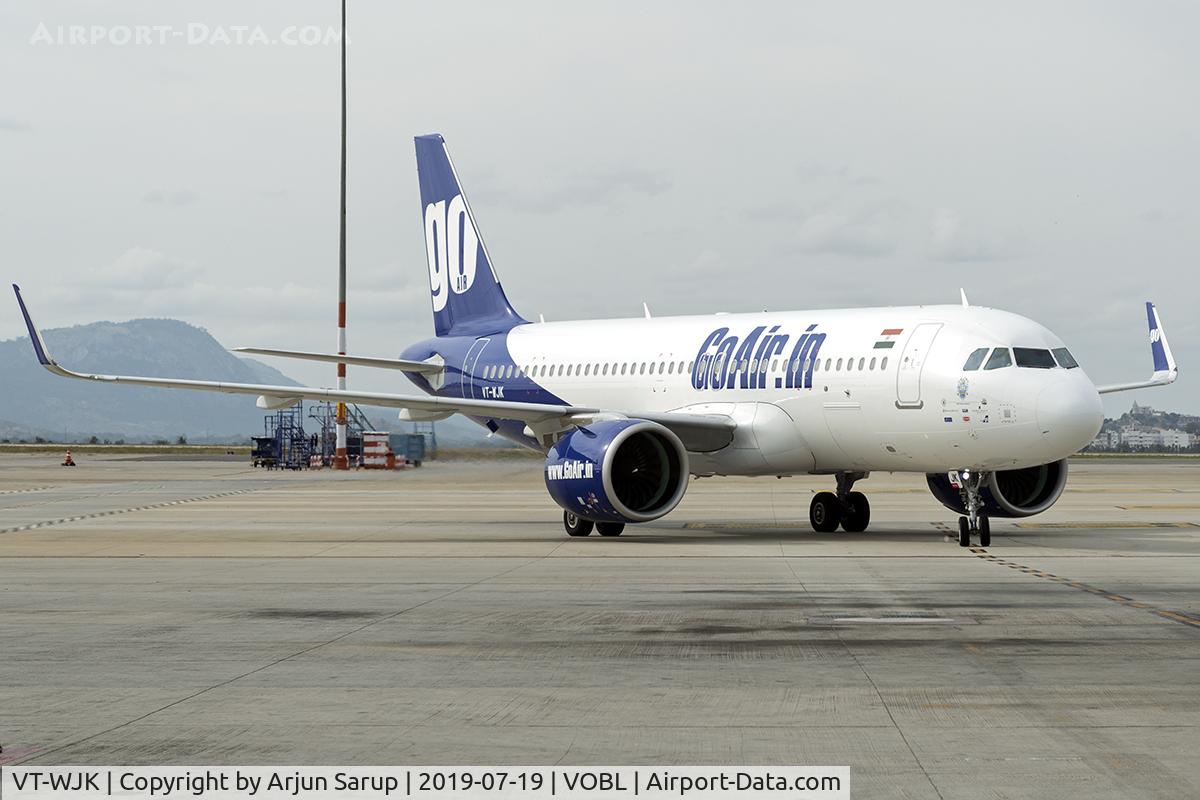 VT-WJK, 2019 Airbus A320-271N C/N 8850, Afternoon arrival at BIAL as G8-382 from Mumbai.  This is the 50th aircraft added to the GoAir fleet.