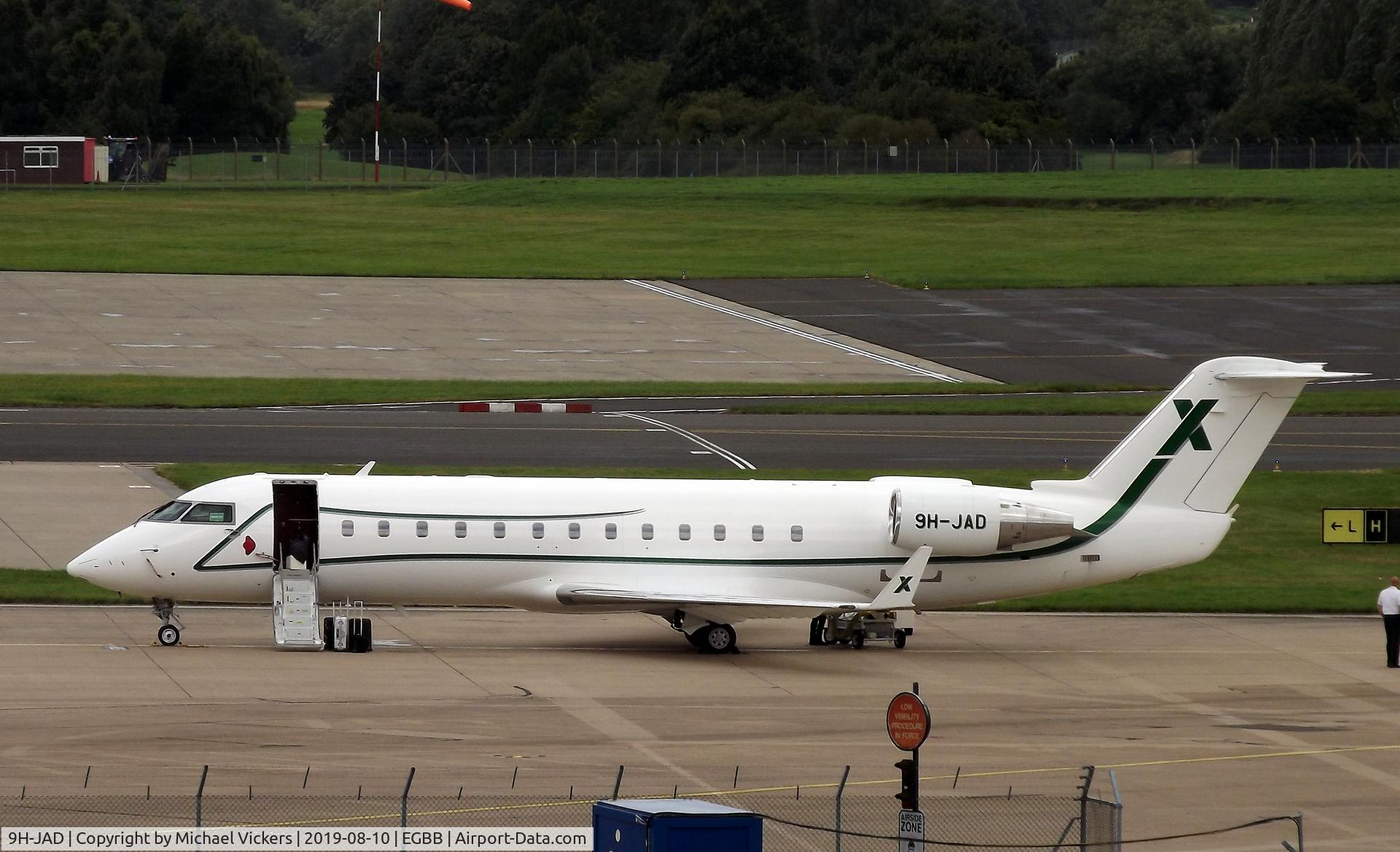 9H-JAD, 2005 Bombardier Challenger 850 (CL-600-2B19) C/N 8060, Parked by XLR Ramp at BHX