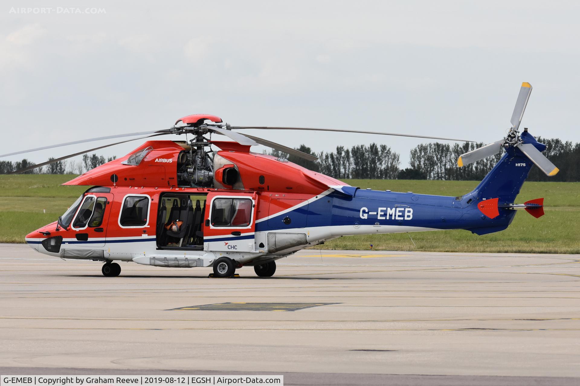 G-EMEB, 2017 Airbus Helicopters EC-175B C/N 5030, Parked at Norwich.