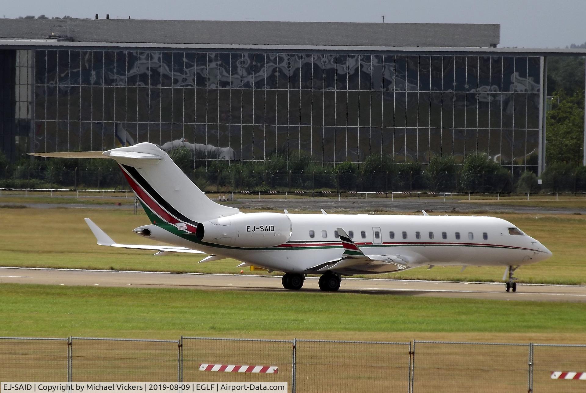 EJ-SAID, 2012 Bombardier BD-700-1A11 Global 5000 C/N 9486, Departing runway 24 at FAB