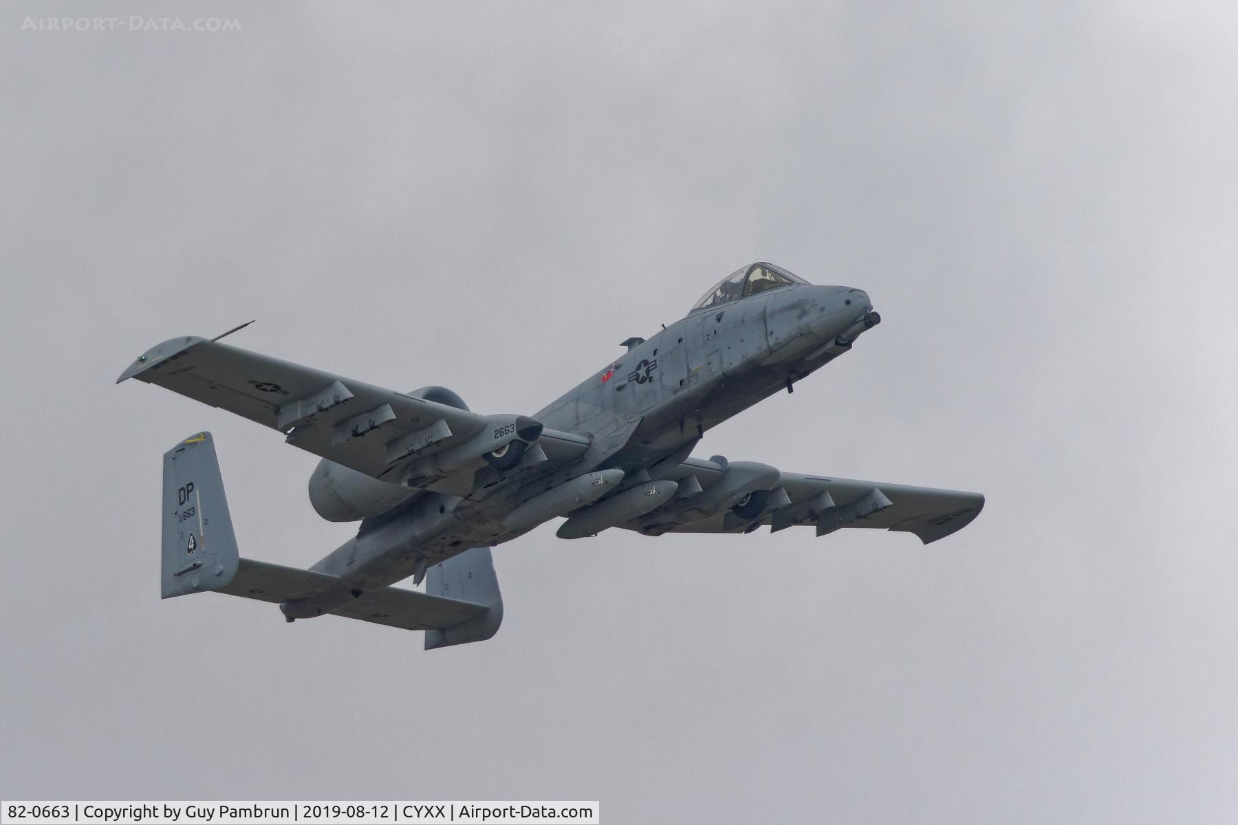 82-0663, 1982 Fairchild Republic A-10C Thunderbolt II C/N A10-0711, Departing Abbotsford Airshow 2019