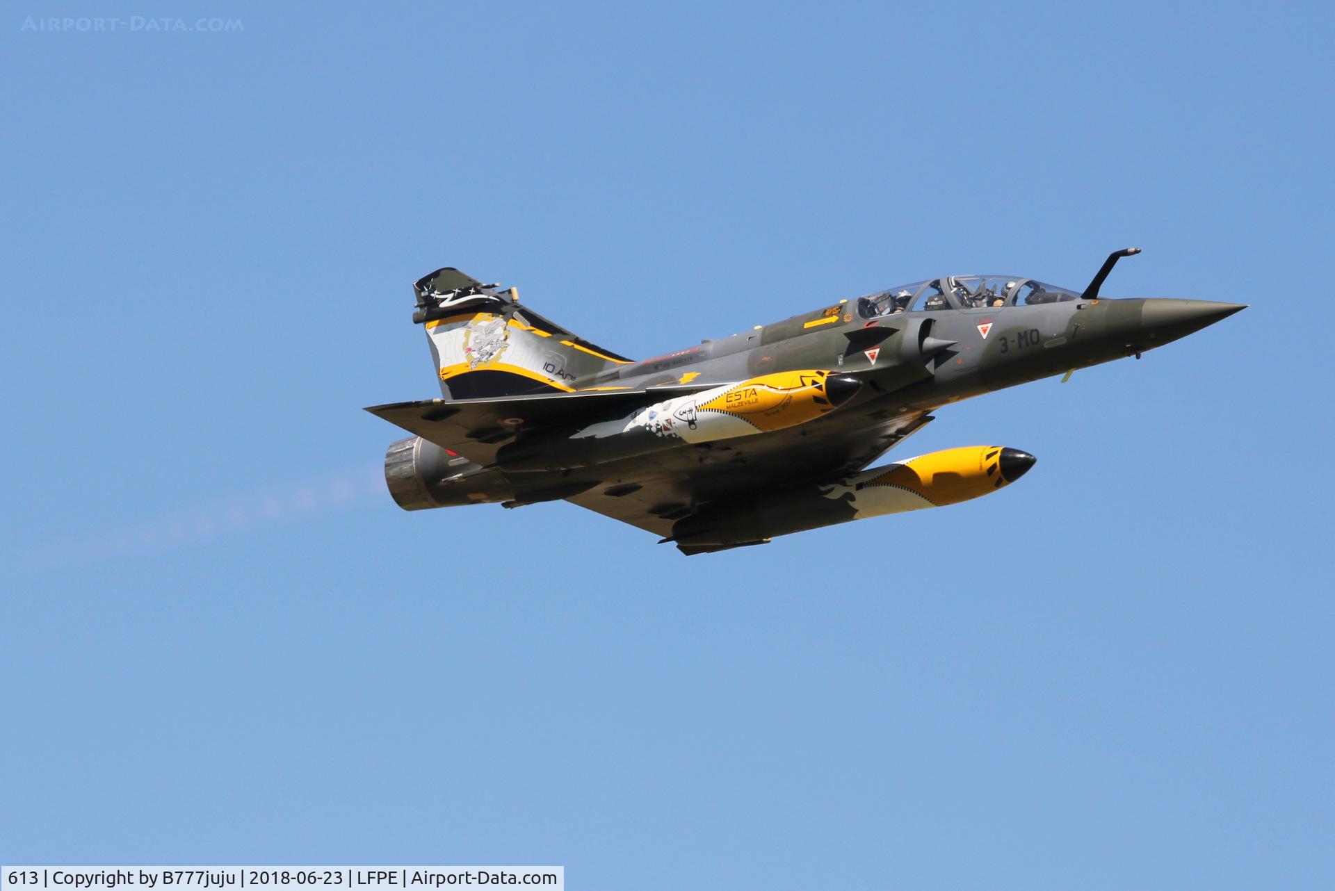 613, Dassault Mirage 2000D C/N 410, at Meaux Airshow
new code 3-MO
peint for 10 years ESTA 15/003 Malzéville