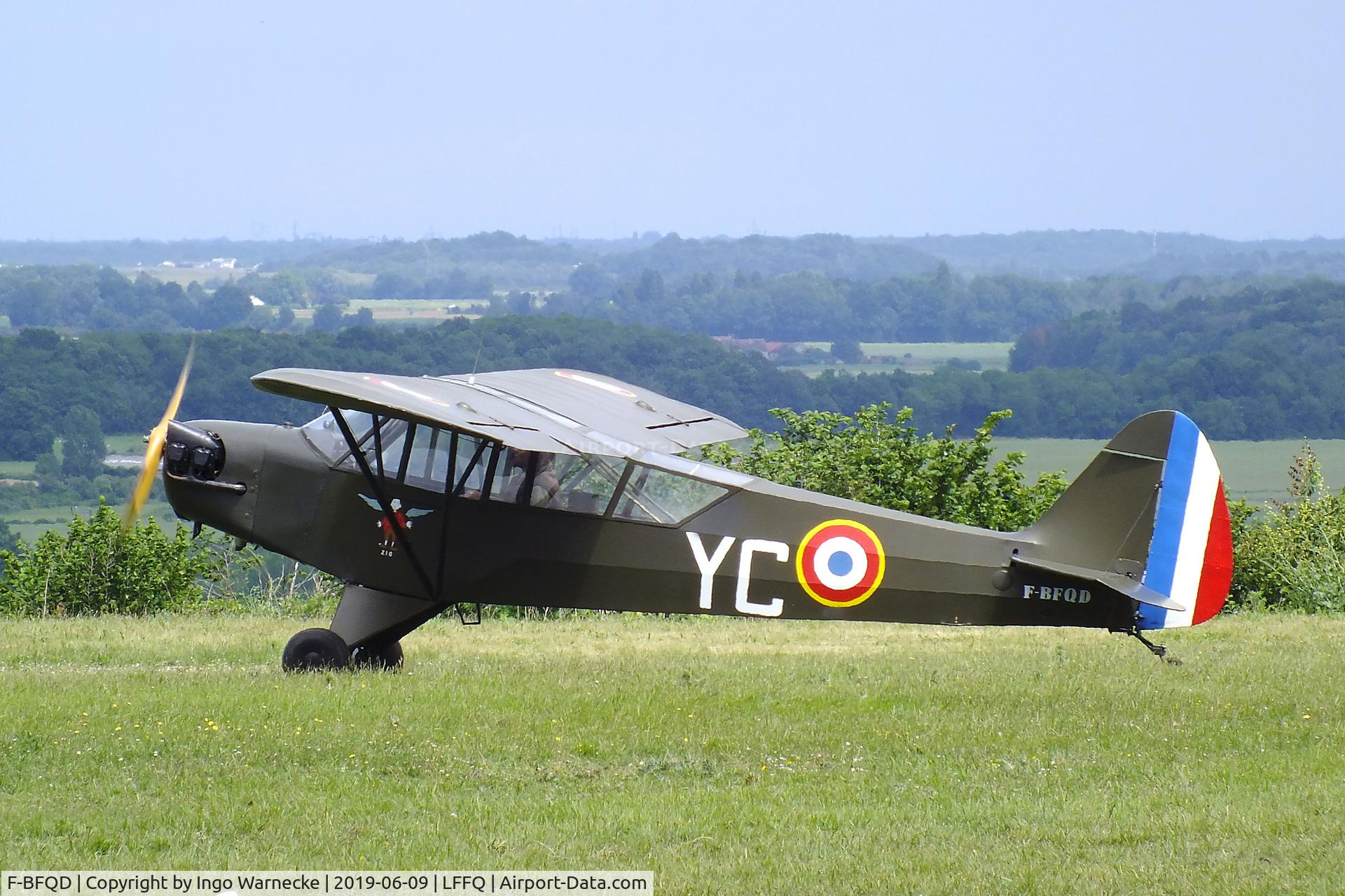 F-BFQD, 1944 Piper L-4J Grasshopper (J3C-65D) C/N 13028, Piper L-4J Grashopper at the meeting aerien 2019, La-Ferte-Alais