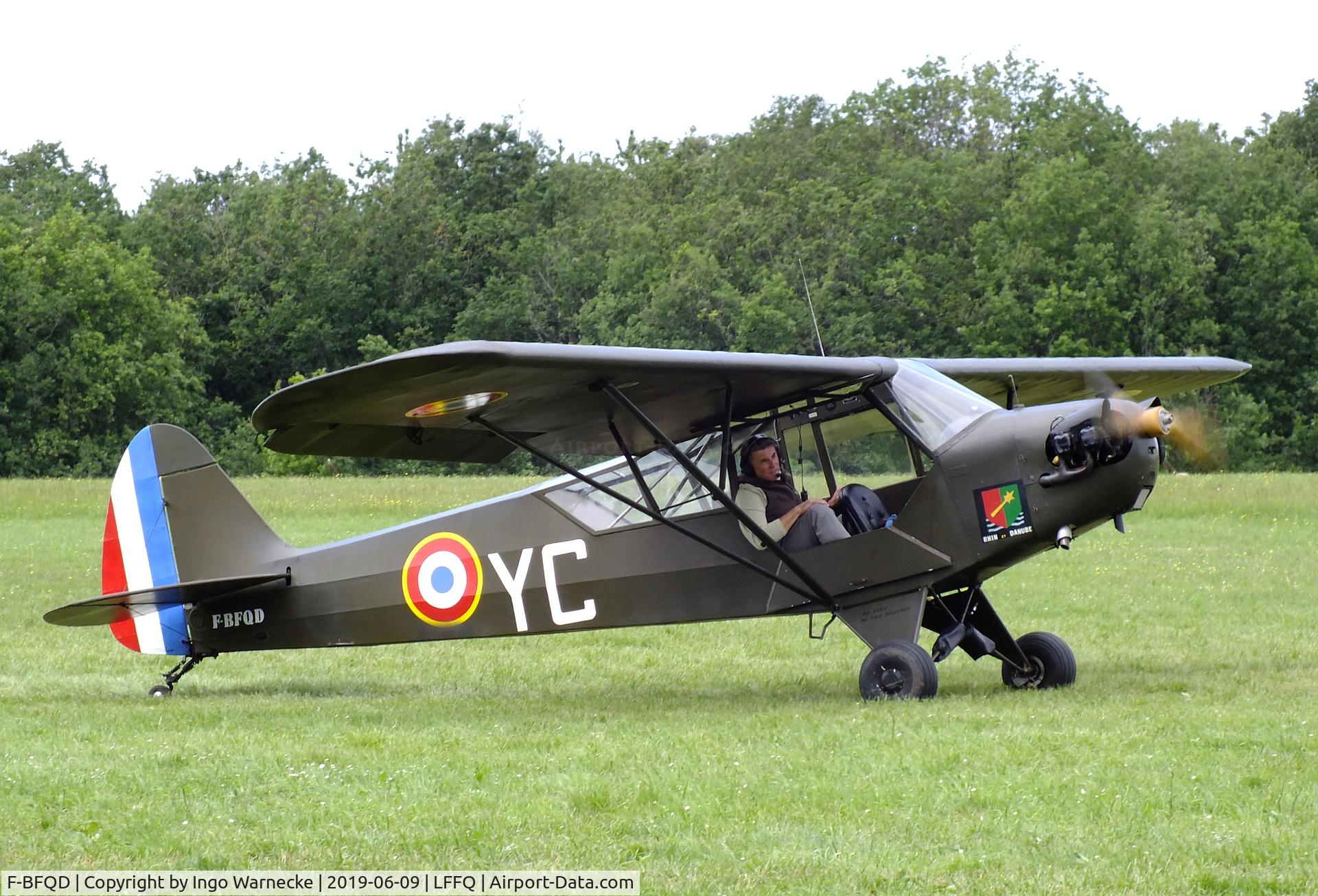 F-BFQD, 1944 Piper L-4J Grasshopper (J3C-65D) C/N 13028, Piper L-4J Grashopper at the meeting aerien 2019, La-Ferte-Alais