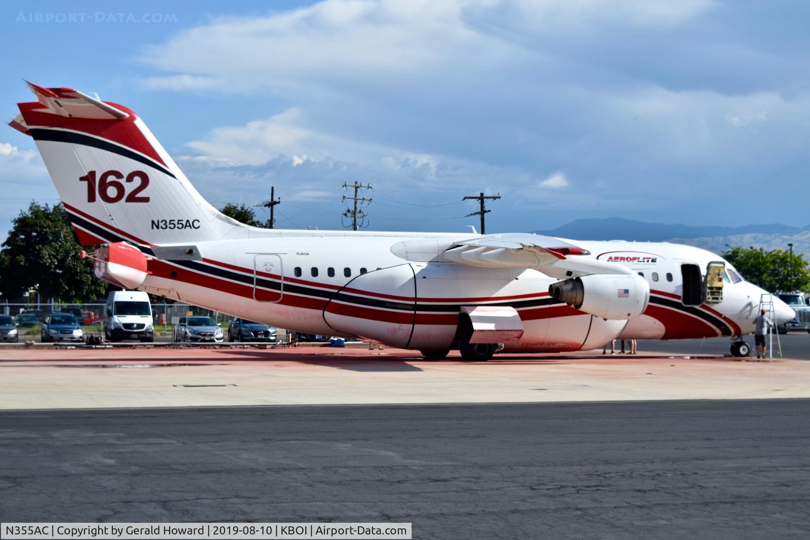 N355AC, 1996 British Aerospace Avro 146-RJ85A C/N E2293, Parked on the NIFC ramp.