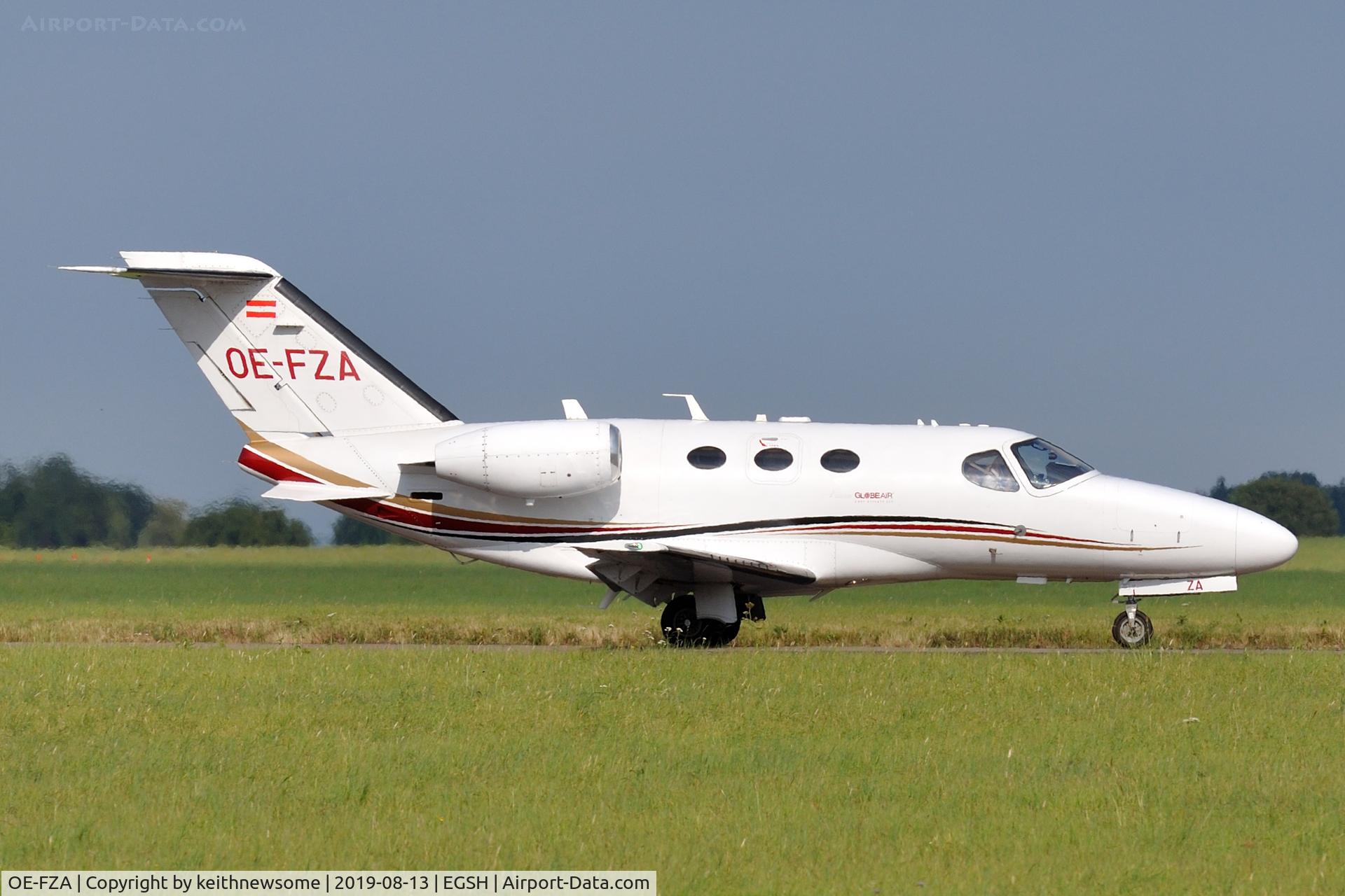 OE-FZA, 2008 Cessna 510 Citation Mustang Citation Mustang C/N 510-0144, Arriving at Norwich from Newquay.
