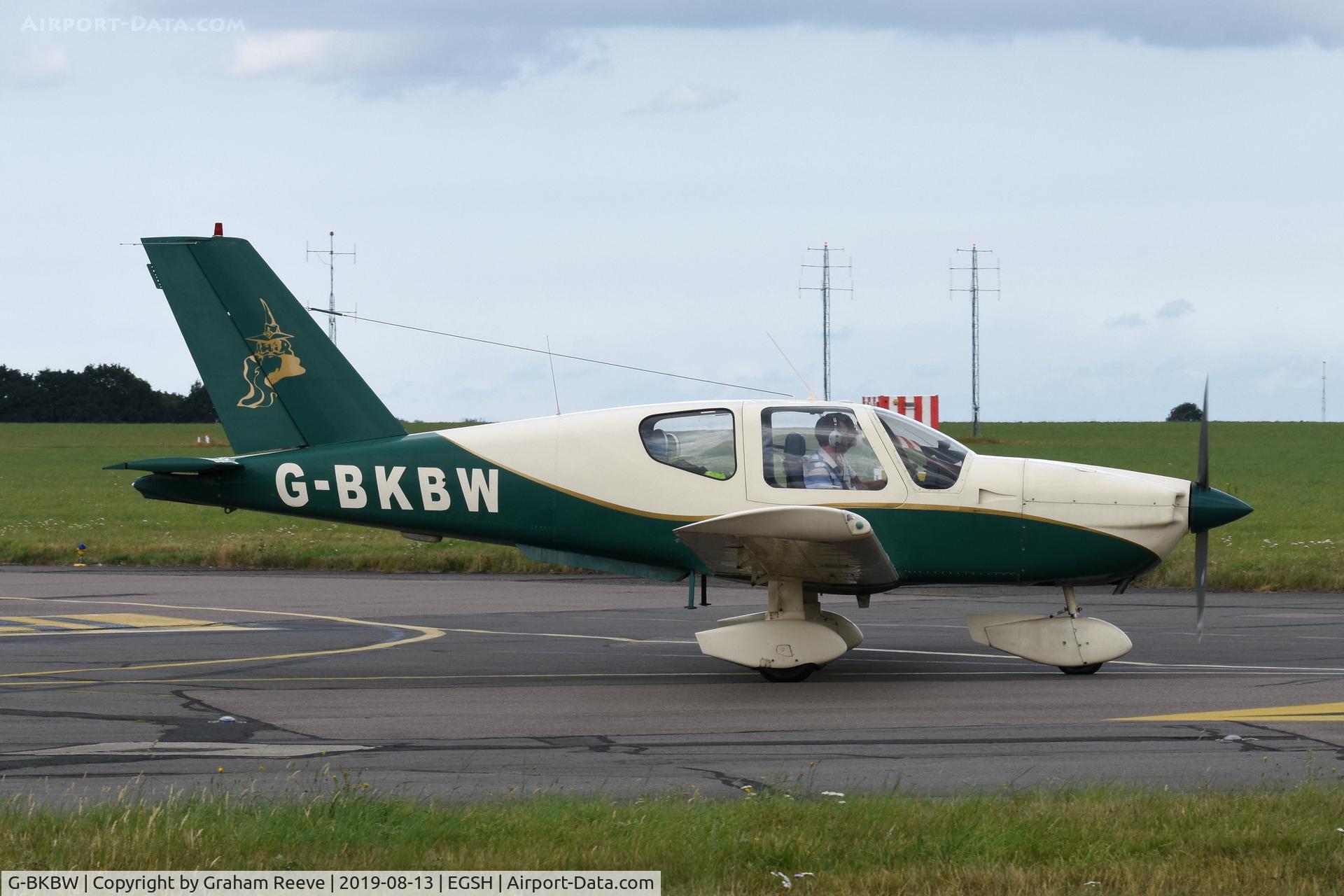 G-BKBW, 1982 Socata TB-10 Tobago C/N 289, Departing from Norwich.