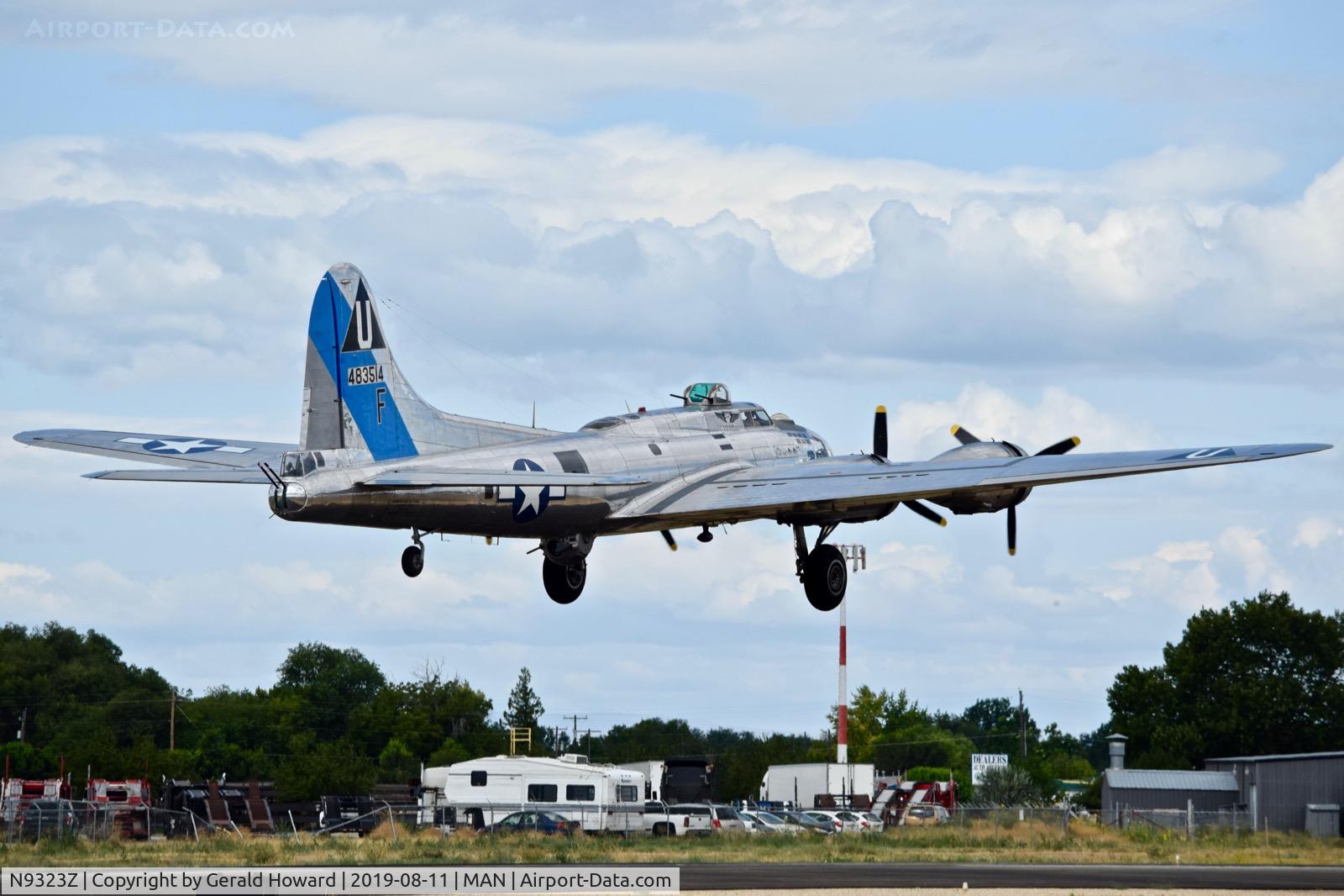 N9323Z, 1944 Boeing B-17G-85-DL Flying Fortress C/N 32155, Departing MAN.