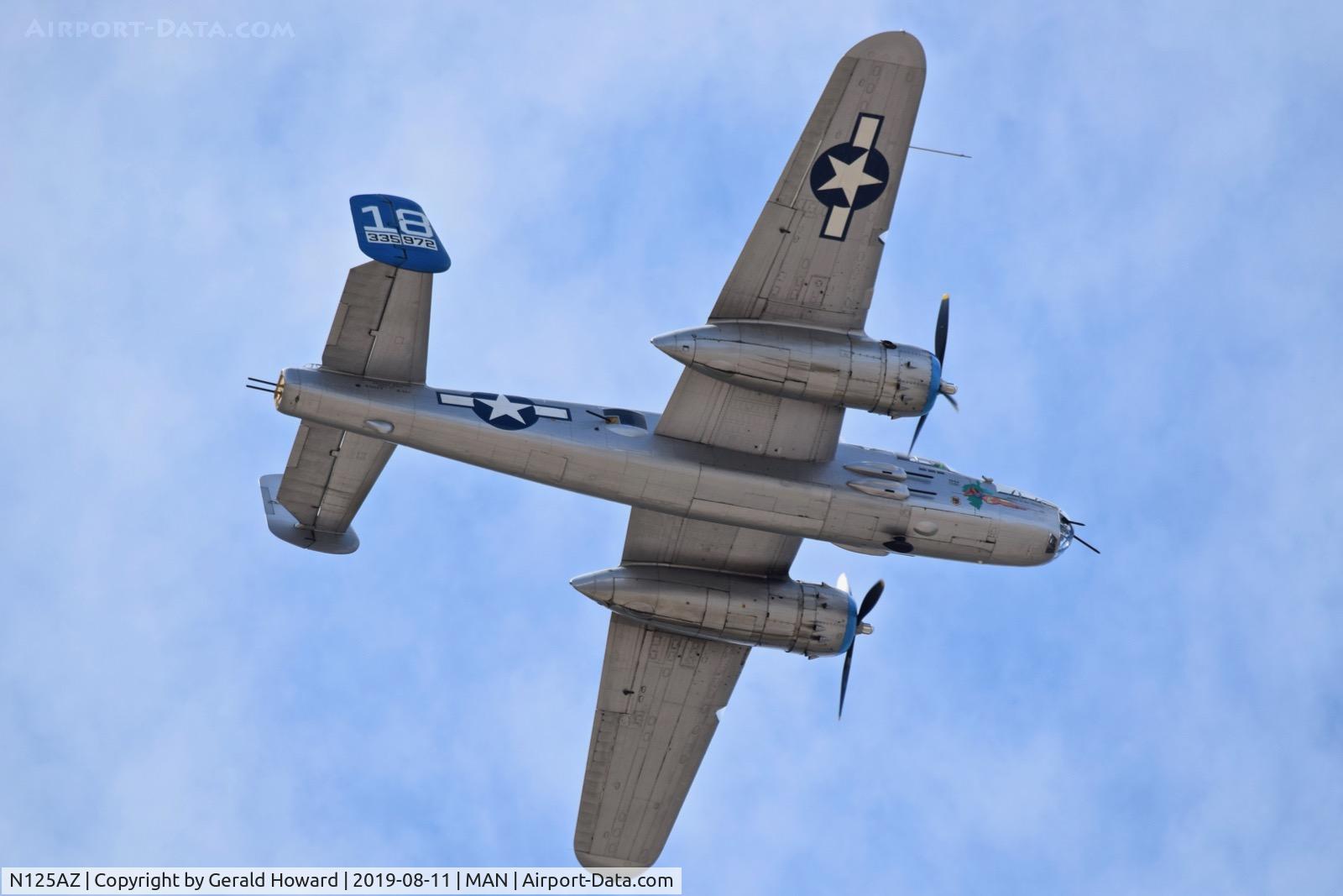 N125AZ, 1960 North American TB-25N Mitchell C/N 108-35262, Flying over MAN.