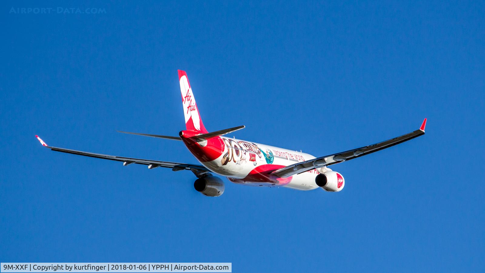 9M-XXF, 2009 Airbus A330-343X C/N 1126, Airbus A330-343 AirAsia X 9M-XXF departed runway 21 YPPH 060118