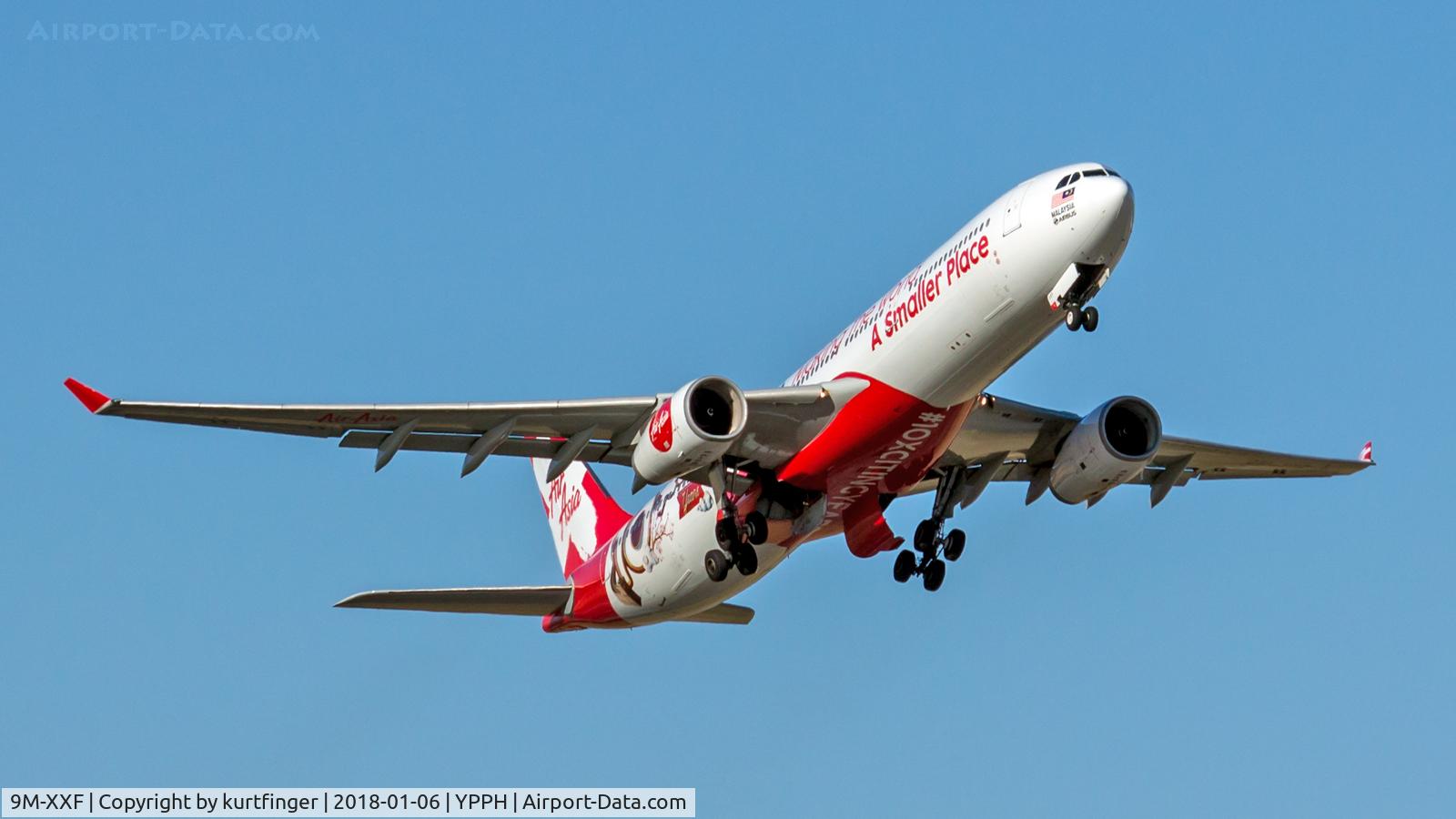 9M-XXF, 2009 Airbus A330-343X C/N 1126, Airbus A330-343 AirAsia X 9M-XXF departed runway 21 YPPH 060118.