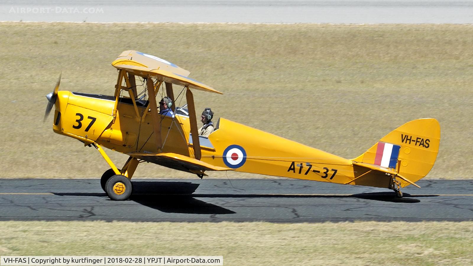 VH-FAS, 1942 De Havilland Australia DH-82A Tiger Moth C/N DHA34, De Havilland Australia DH-82A VH-FAS formerly RAAF A17-37 YPJT 280218.