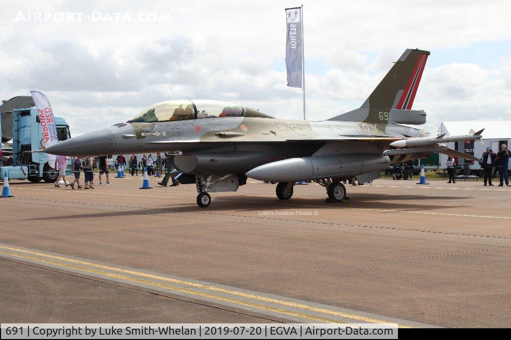 691, 1980 Fokker F-16B Fighting Falcon C/N 6L-10, At RIAT 2019