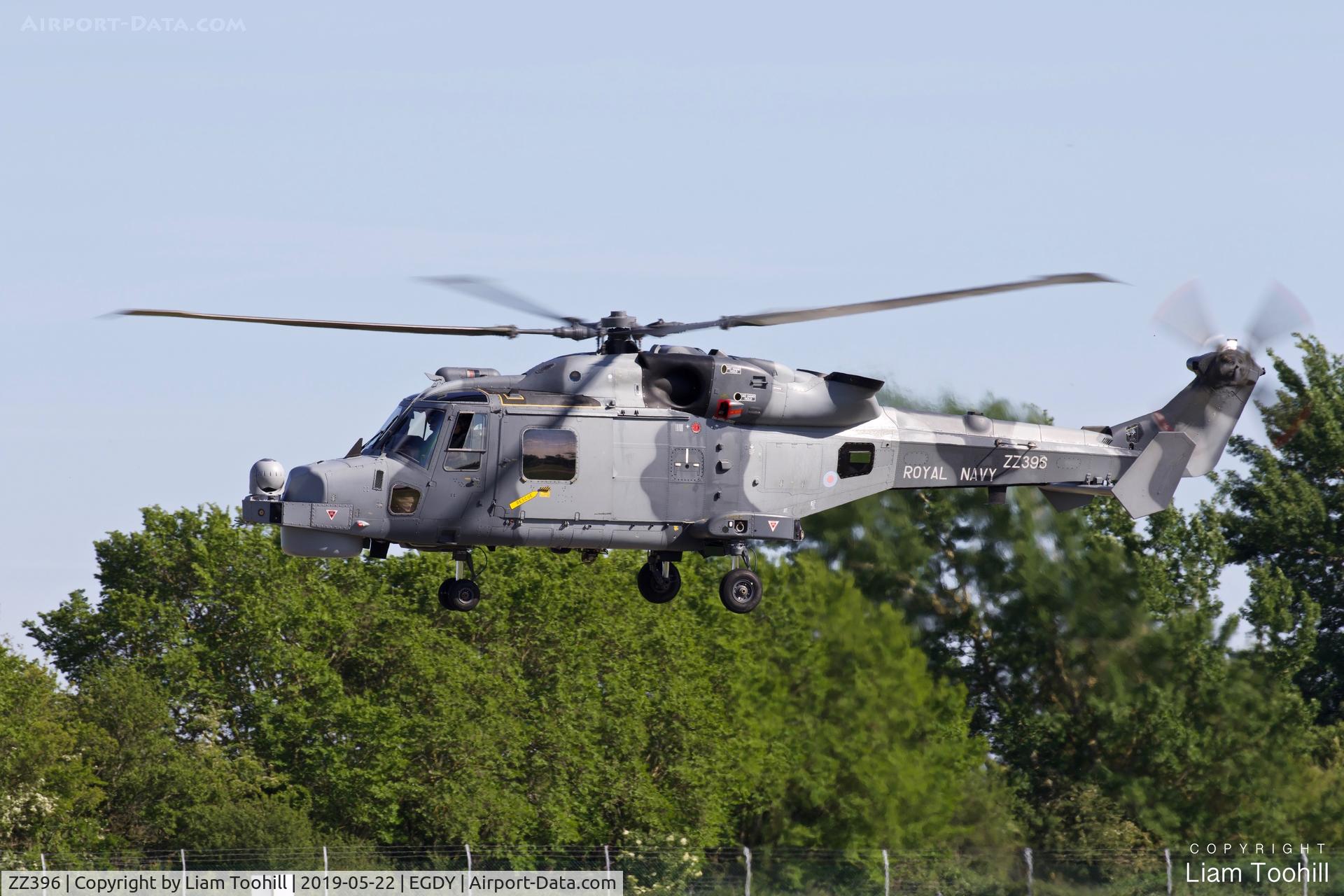 ZZ396, 2012 AgustaWestland AW-159 Wildcat HMA.2 C/N 481, ZZ396 landing at RNAS Yeovilton
