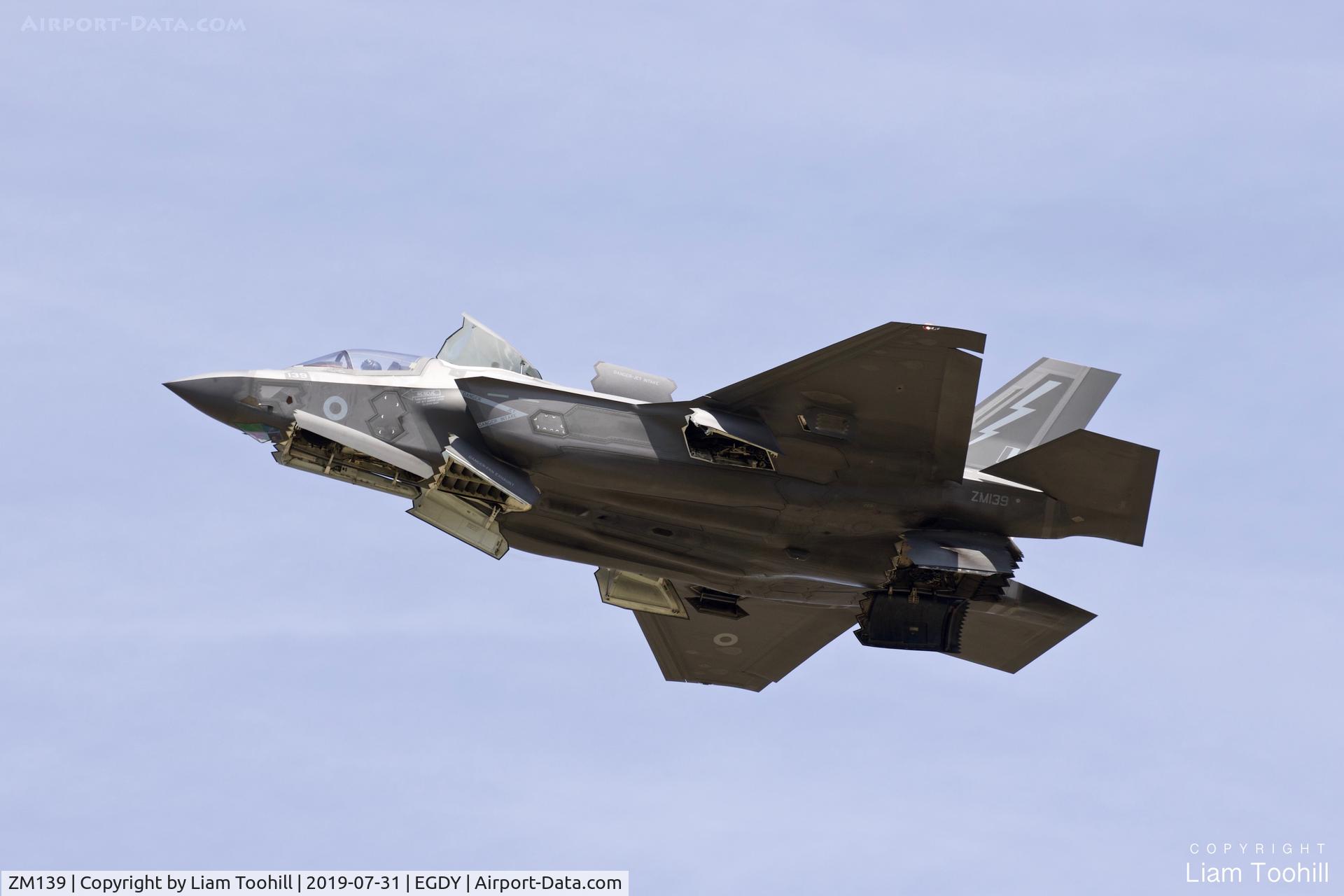 ZM139, 2016 Lockheed Martin F-35B Lightning II C/N 2BK.0005, ZM139 departing RNAS Yeovilton following a STOVL approach