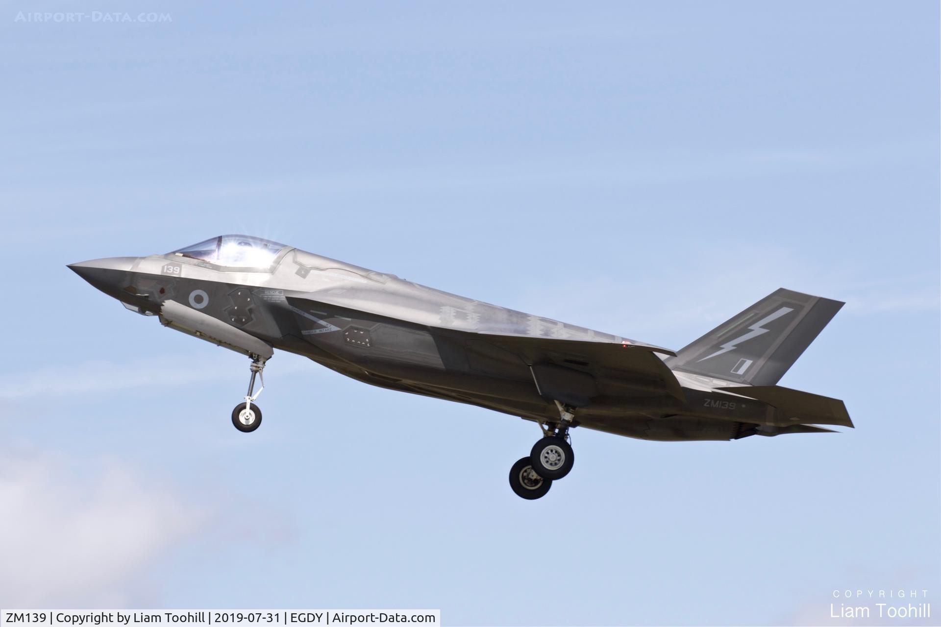 ZM139, 2016 Lockheed Martin F-35B Lightning II C/N 2BK.0005, ZM139 climbs out of RNAS Yeovilton following a touch and go