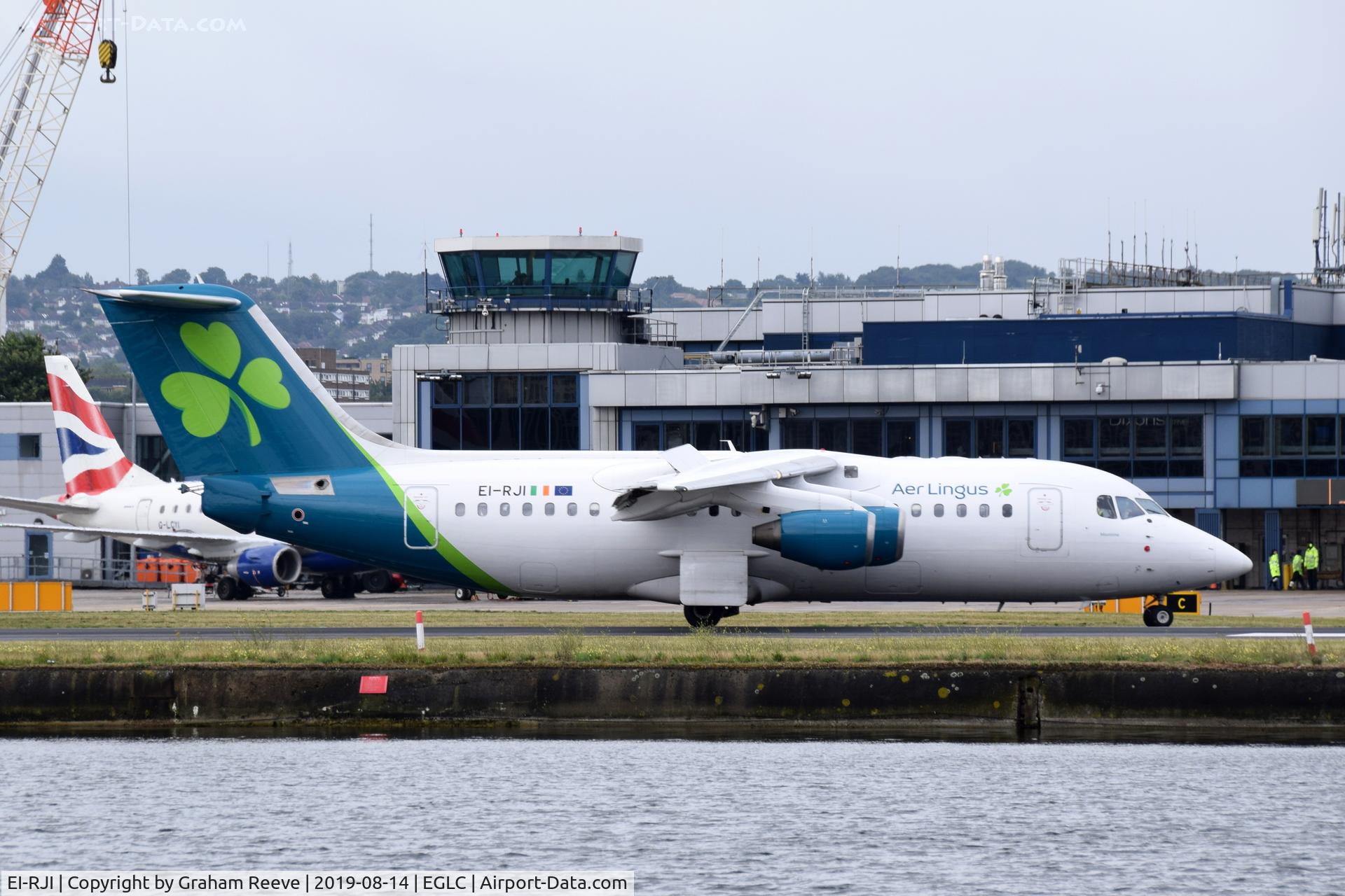 EI-RJI, 1999 British Aerospace Avro 146-RJ85A C/N E2346, Just landed at London City.