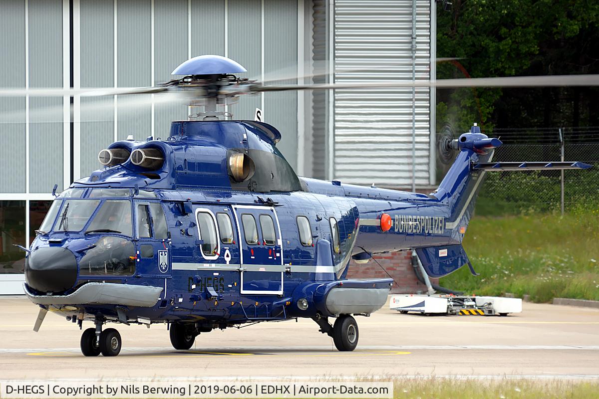 D-HEGS, Aerospatiale AS-332L-1 Super Puma C/N 2111, D-HEGS at Fuhlendorf Heliport