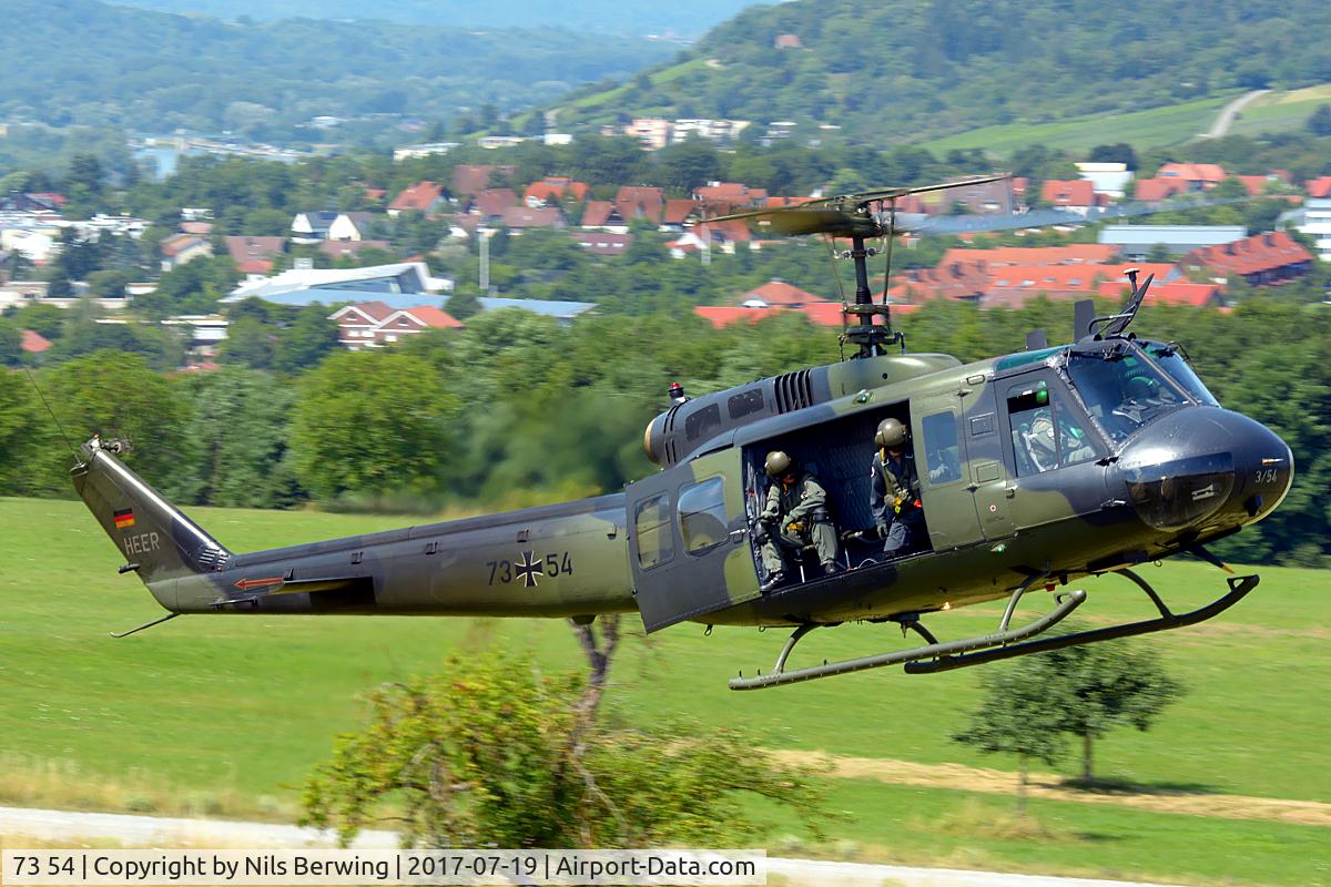 73 54, Bell (Dornier) UH-1D Iroquois (205) C/N 8474, 74+54 at Veitshöchheim Barracks