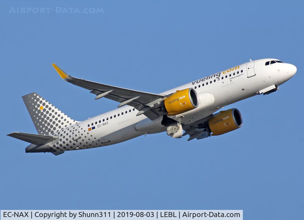 EC-NAX, 2018 Airbus A320-271N C/N 8584, Taking off from rwy 25L