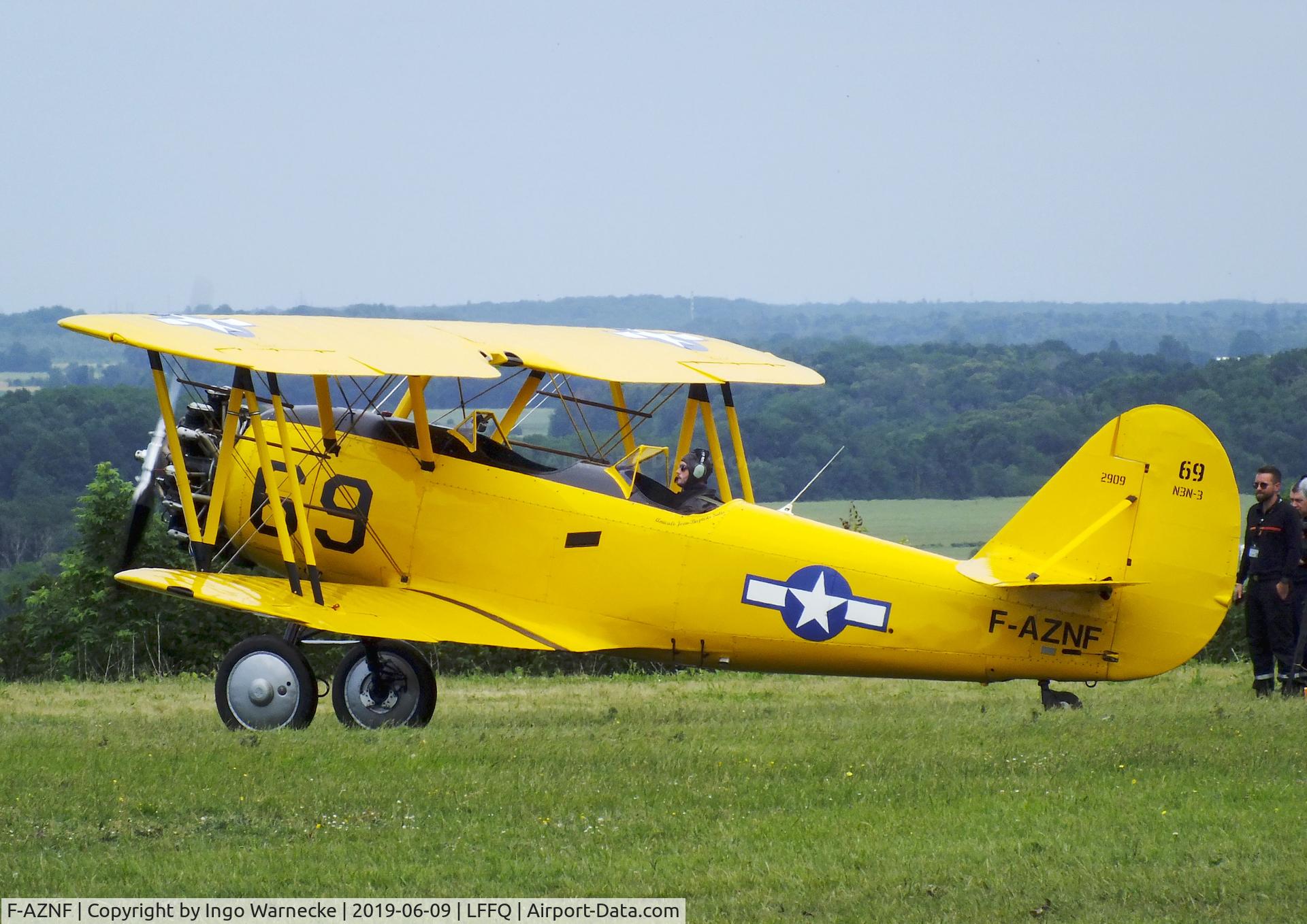 F-AZNF, Naval Aircraft Factory N3N-3 C/N 2909, Naval Aircraft Factory N3N-3 at the meeting aerien 2019, La-Ferte-Alais