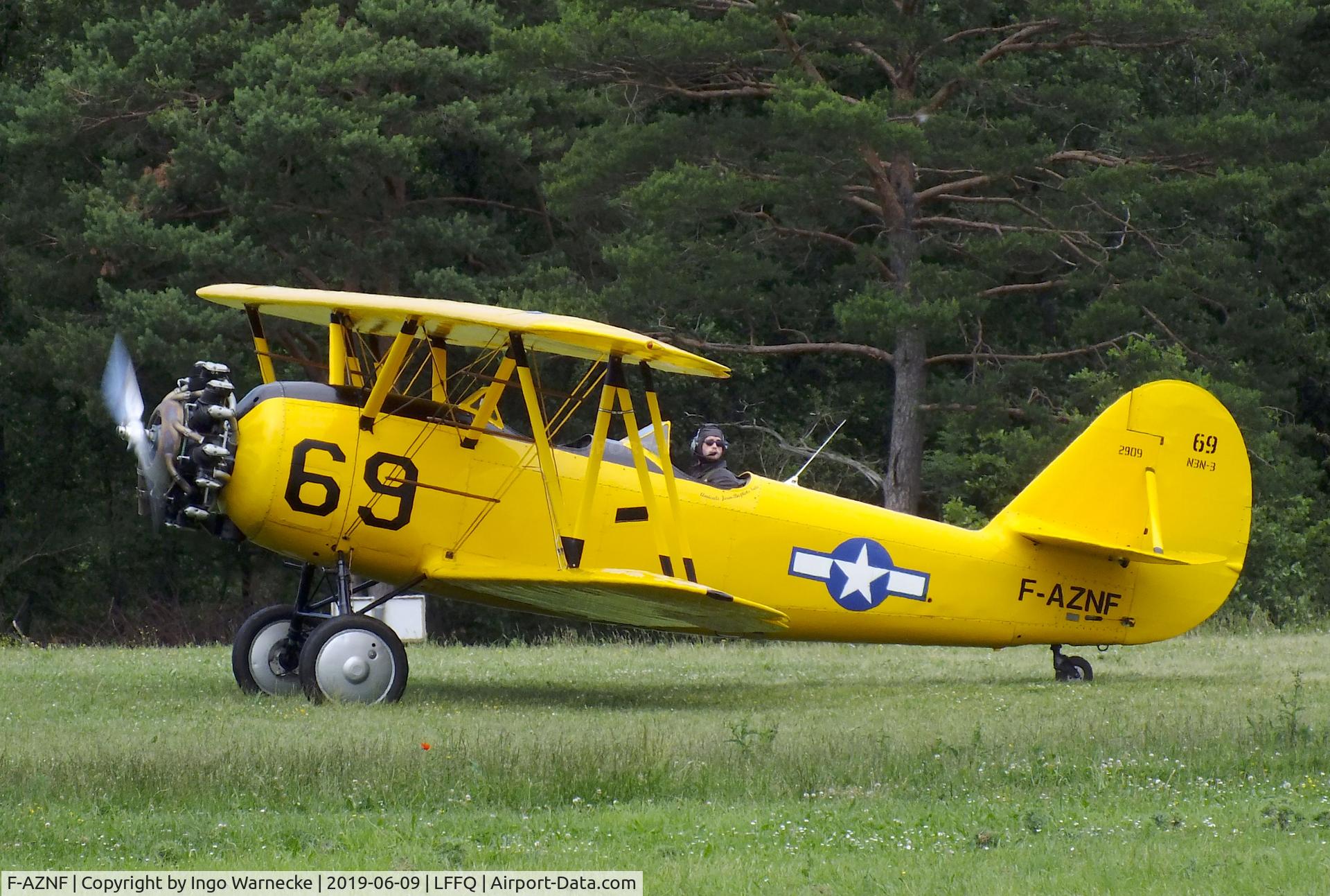 F-AZNF, Naval Aircraft Factory N3N-3 C/N 2909, Naval Aircraft Factory N3N-3 at the meeting aerien 2019, La-Ferte-Alais