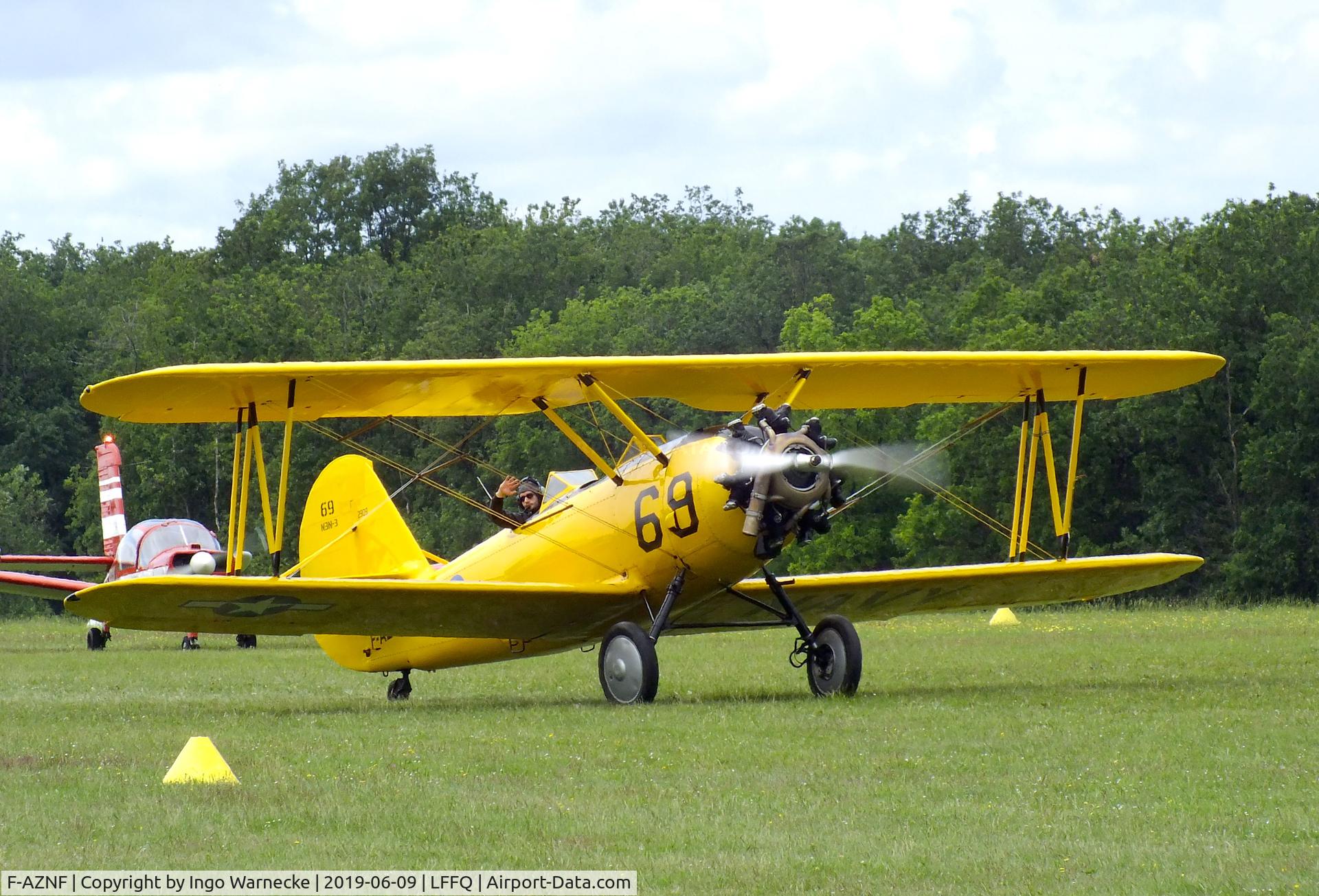 F-AZNF, Naval Aircraft Factory N3N-3 C/N 2909, Naval Aircraft Factory N3N-3 at the meeting aerien 2019, La-Ferte-Alais