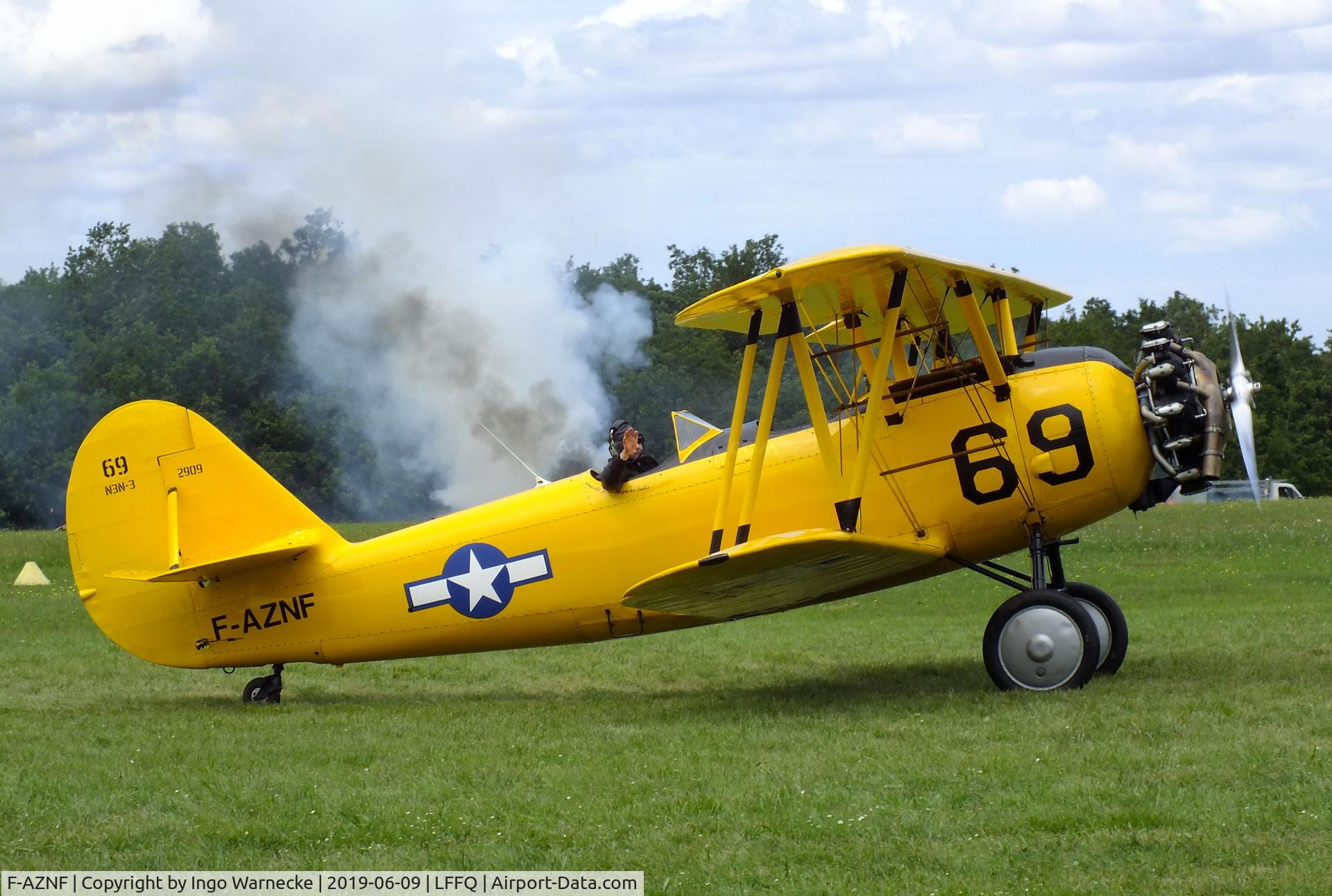 F-AZNF, Naval Aircraft Factory N3N-3 C/N 2909, Naval Aircraft Factory N3N-3 at the meeting aerien 2019, La-Ferte-Alais