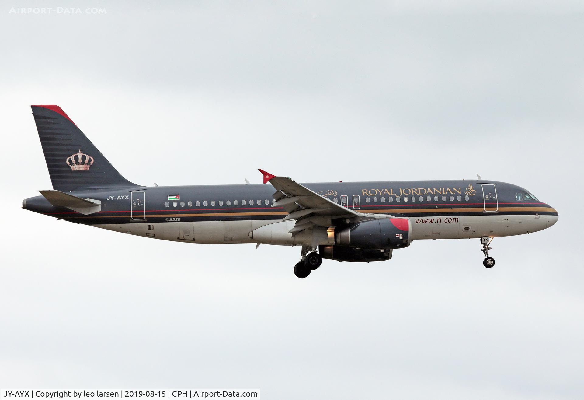 JY-AYX, 2006 Airbus A320-232 C/N 2953, Copenhagen 15.8.2019 on final to R-22L
