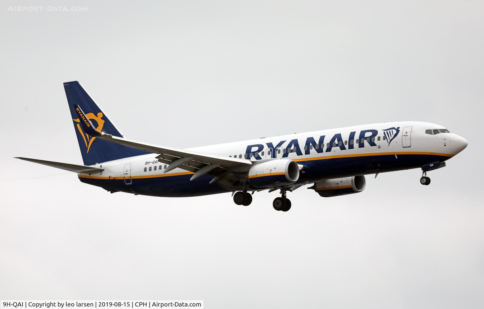 9H-QAI, 2017 Boeing 737-8AS C/N 44814, Copenhagen 15.8.2019 on final to R-22L