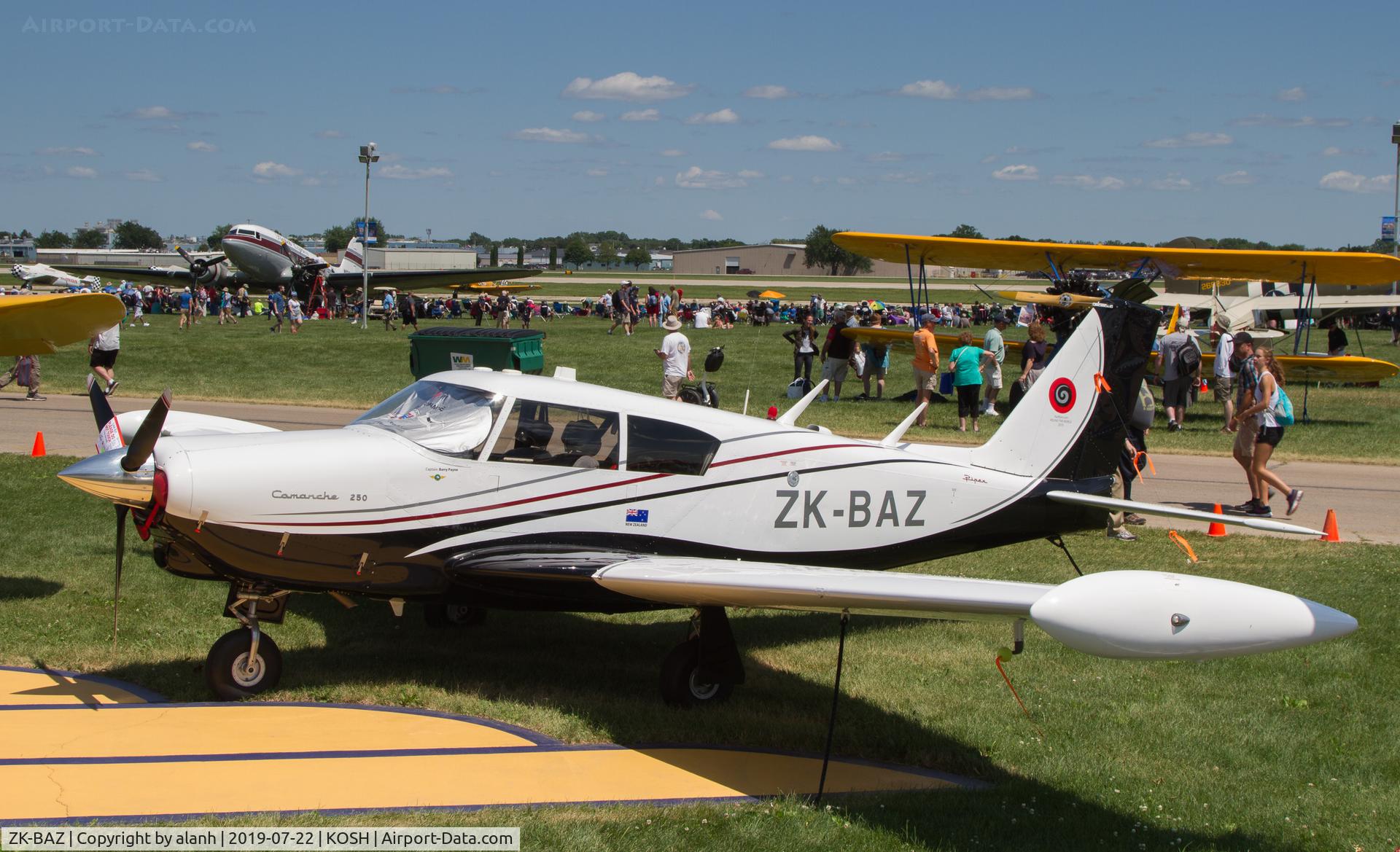 ZK-BAZ, 1962 Piper PA-24-250 Comanche Comanche C/N 24-3206, At AirVenture 2019, part way through a round the world flight